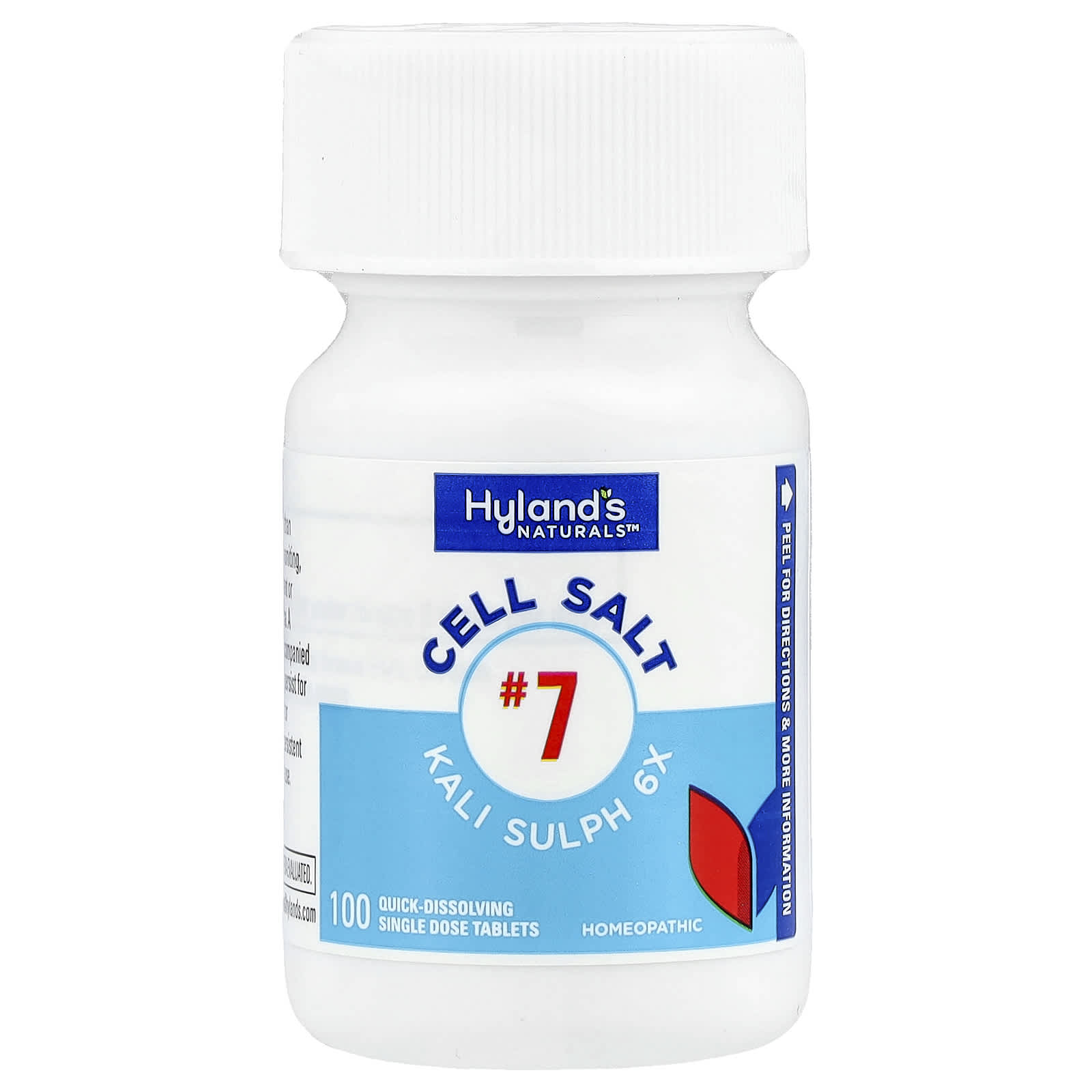 Hyland's Naturals, Cell Salt #7, Kali Sulph 6X, 100 Quick-Dissolving Single Tablet