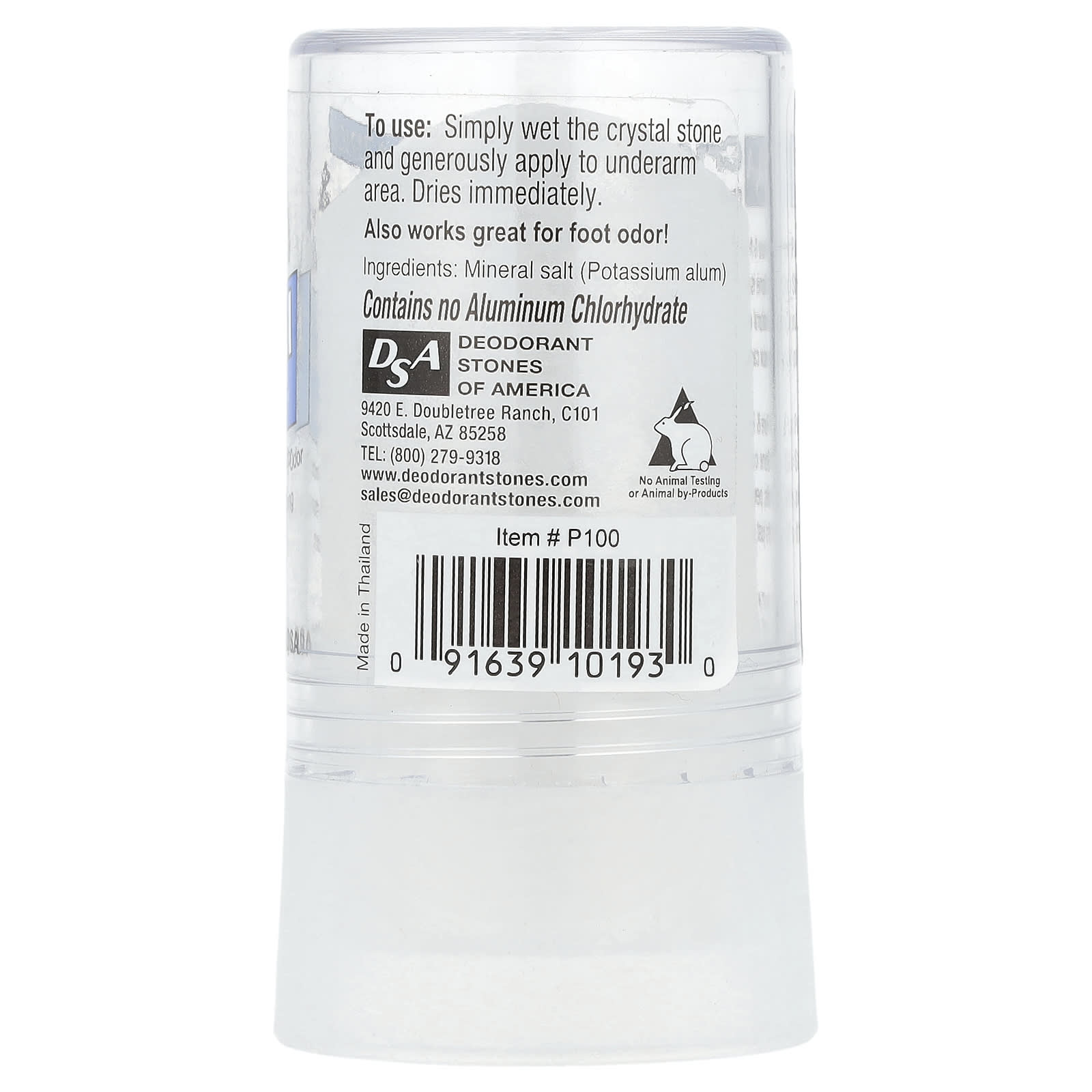 Thai Deodorant Stone, Pure & Natural, Crystal Deodorant Stone™, Unscented, 4.25 oz (120 g)