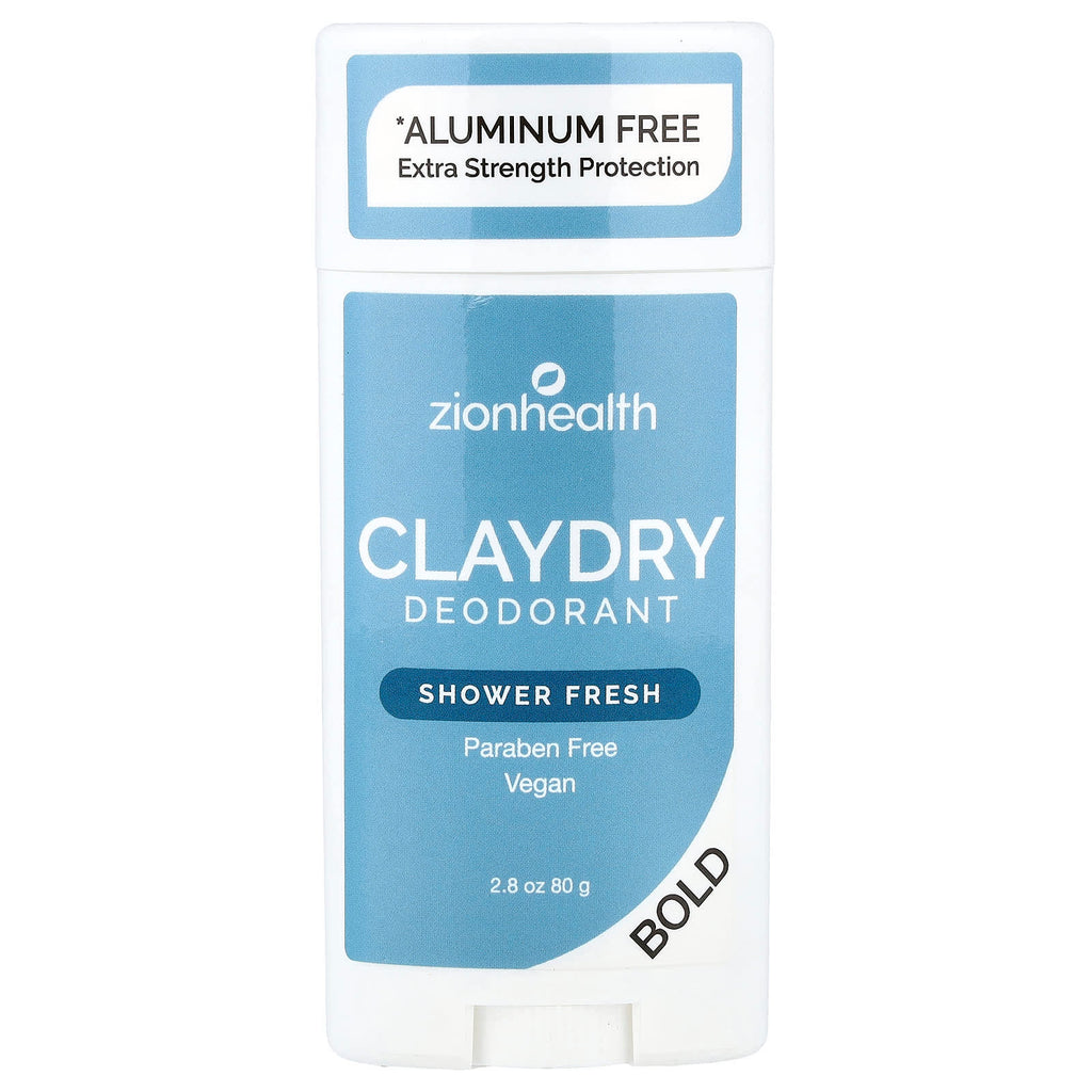 Zion Health, Bold, ClayDry Deodorant, Shower Fresh, 2.8 oz (80 g)