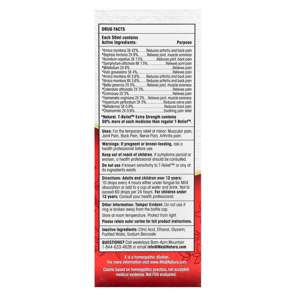 MediNatura, T-Relief, Plant-Based Relief Arnica +12, 1.69 fl oz (50 ml)