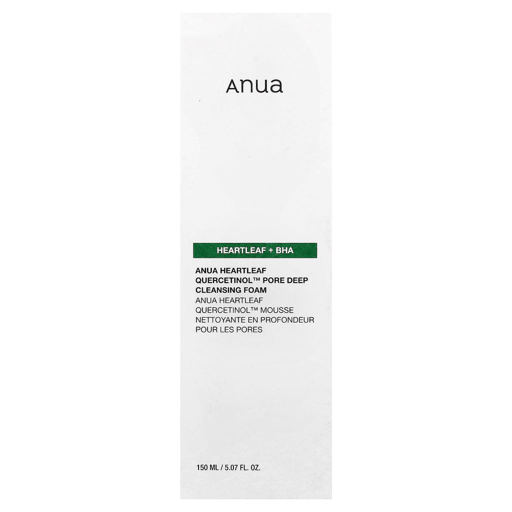 Anua, Heartleaf Quercetinol™ Pore Deep Cleansing Foam, 5.07 fl oz (150 ml)