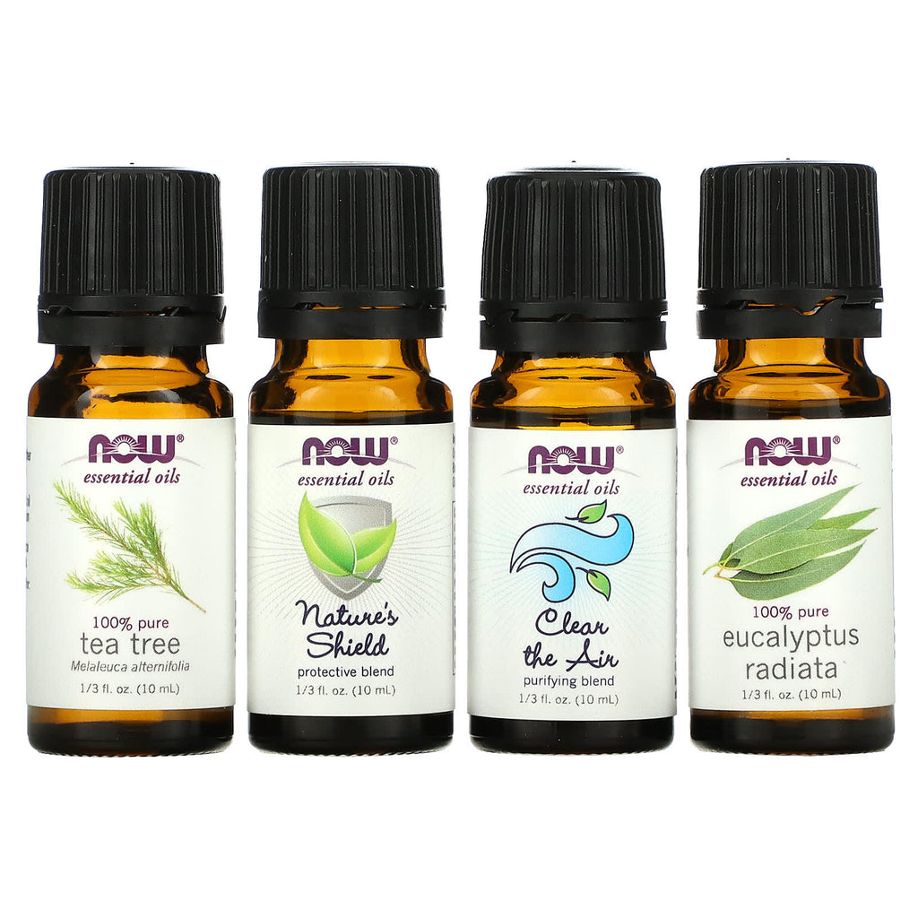 NOW Foods, Solutions, Seasonal Changes, Balancing Essential Oils Kit, 4 Bottles, 1/3 fl oz (10 ml) Each