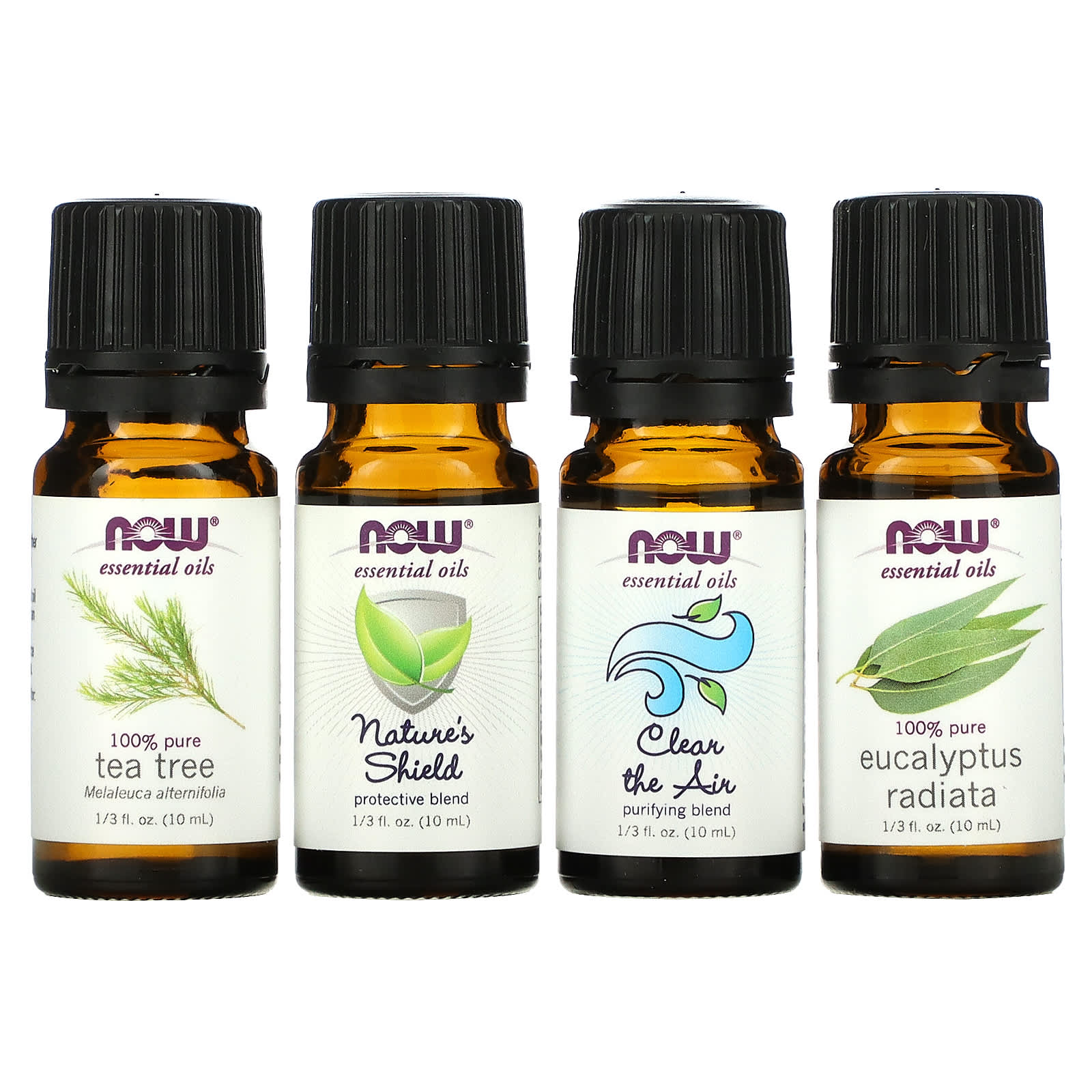 NOW Foods, Solutions, Seasonal Changes, Balancing Essential Oils Kit, 4 Bottles, 1/3 fl oz (10 ml) Each