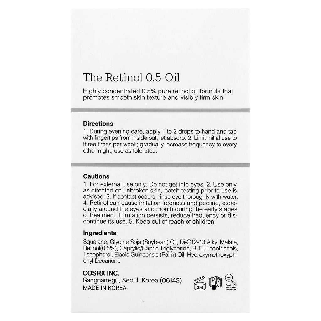CosRx, The Retinol 0.5 Oil, 0.67 fl oz (20 ml)