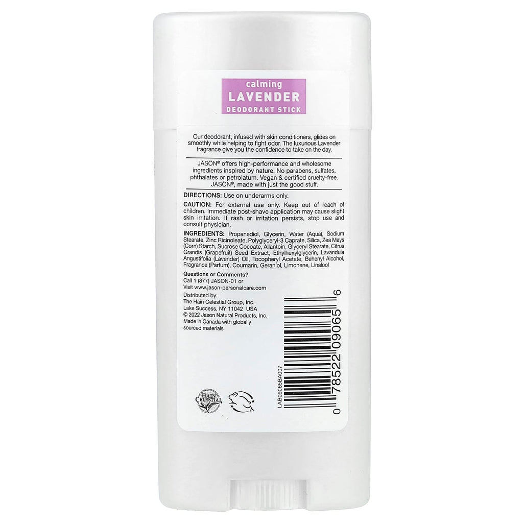 Jason Natural, Deodorant Stick, Calming Lavender, 2.5 oz (71 g)