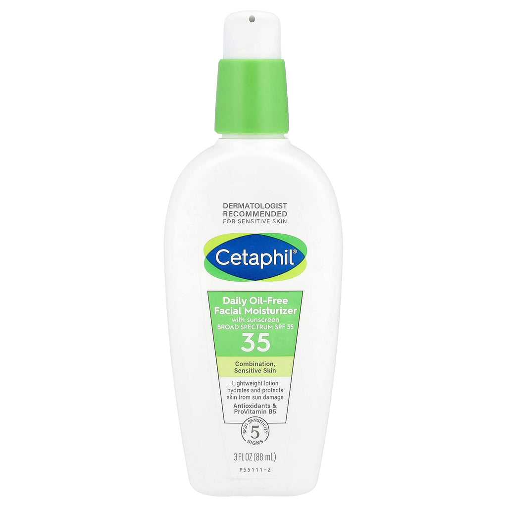 Cetaphil, Daily Oil-Free Facial Moisturizer with Sunscreen, SPF 35, Fragrance Free, 3 fl oz (88 ml)