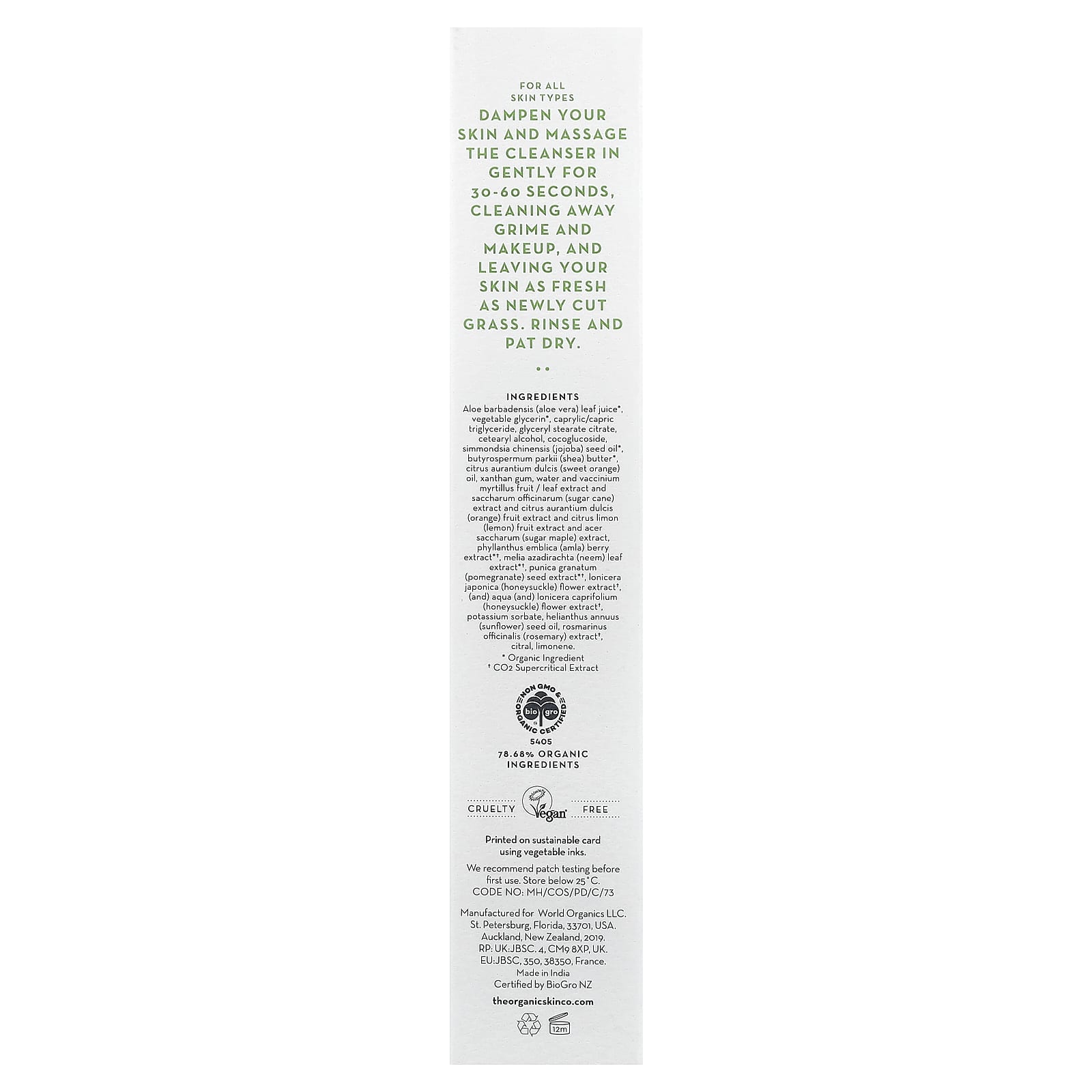 The Organic Skin Co., Clean Slate Cleanser, 3 fl oz (90 ml)