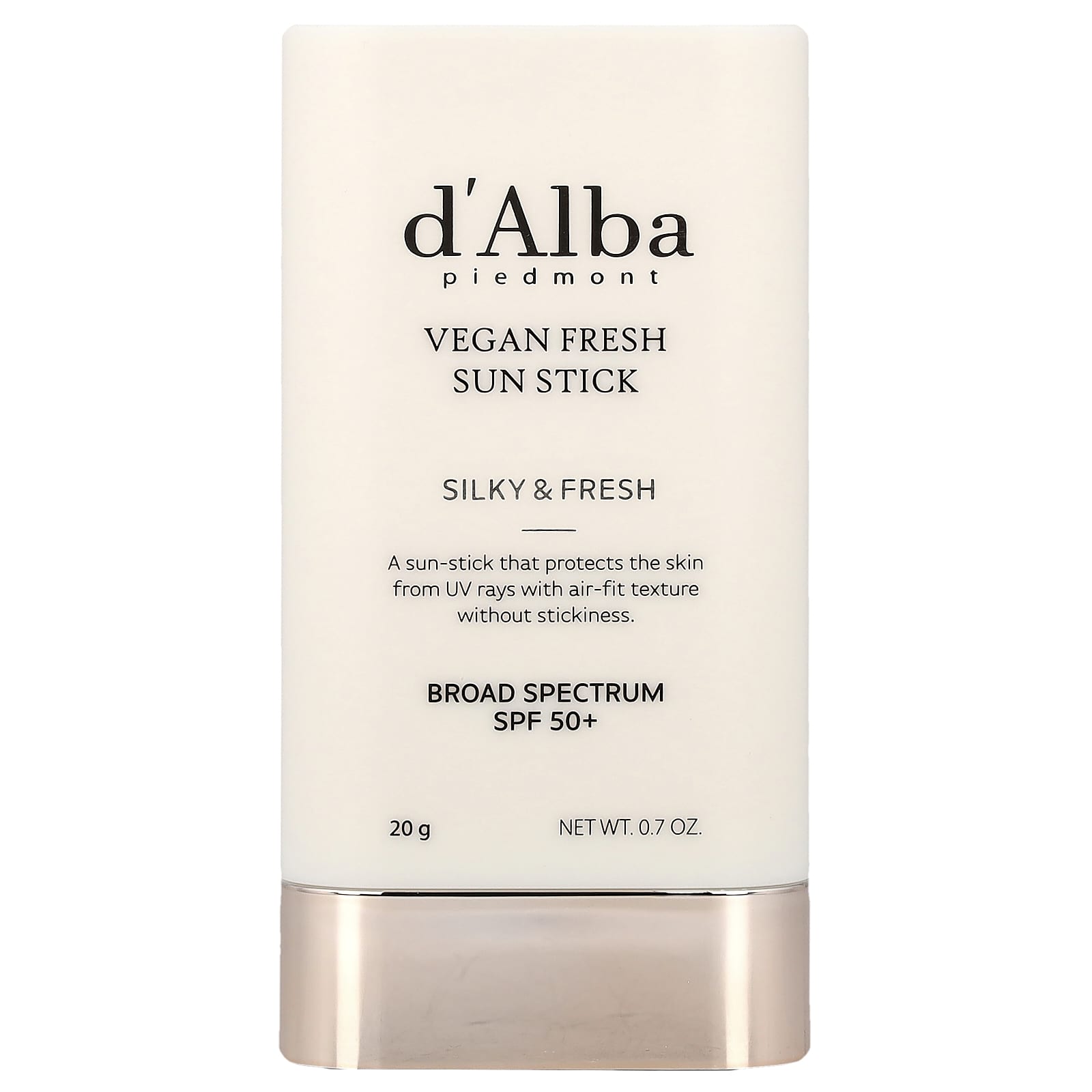 d'Alba, Vegan Fresh Sun Stick, SPF 50+, 0.7 oz (20 g)