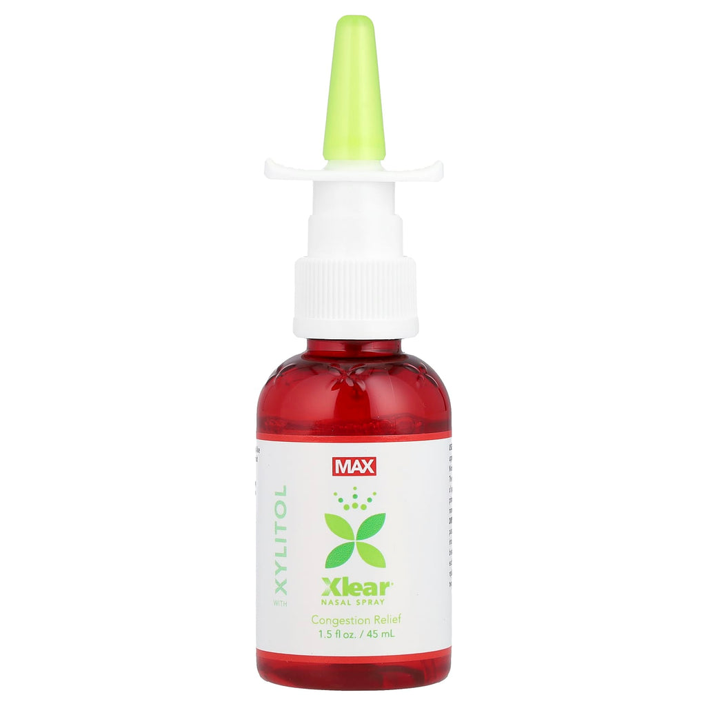 Xlear, Natural Saline, Nasal Spray with Xylitol, Maximum Relief, 1.5 fl oz (45 ml)