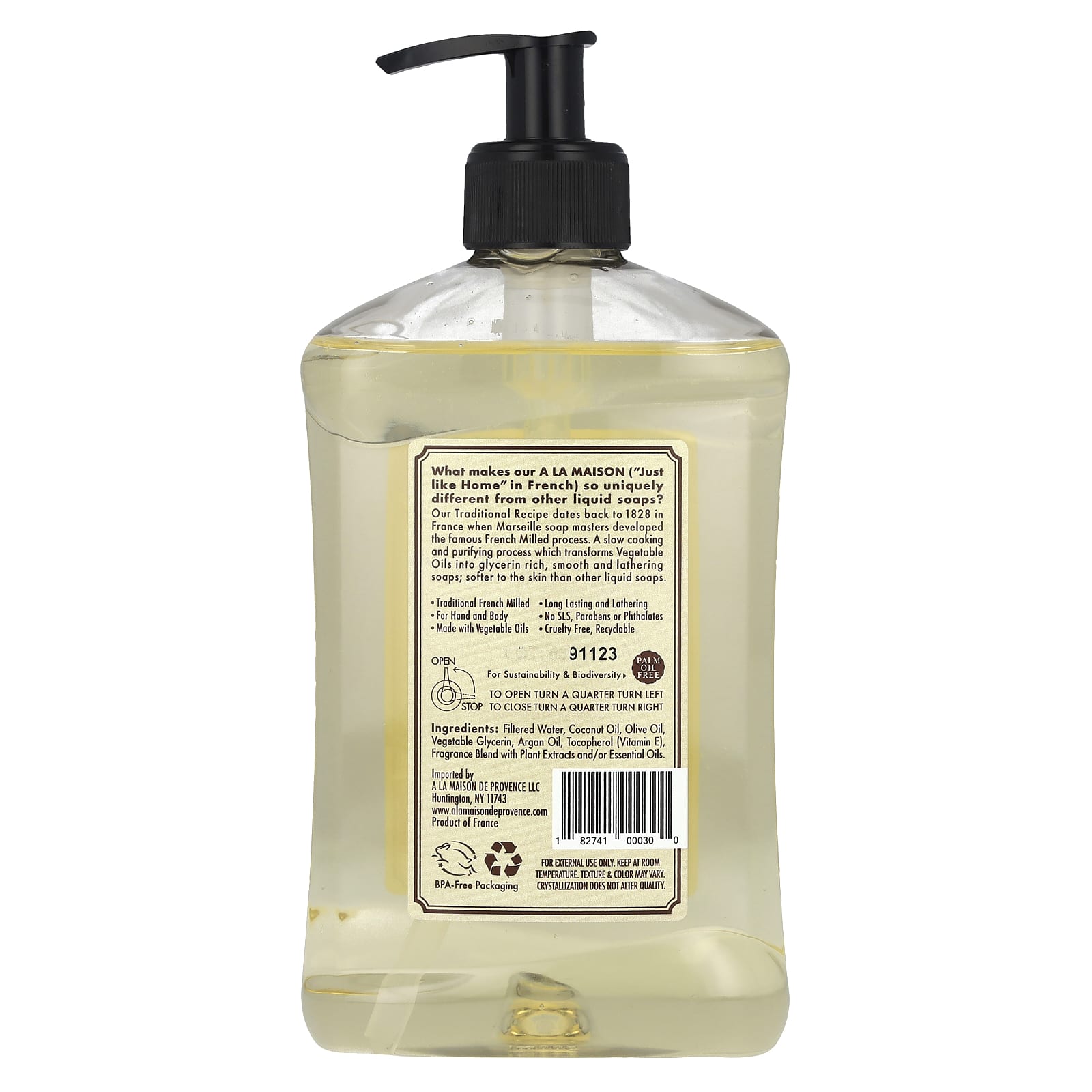 A La Maison de Provence, Liquid Soap For Hand & Body, White Tea, 16.9 fl oz (500 ml)