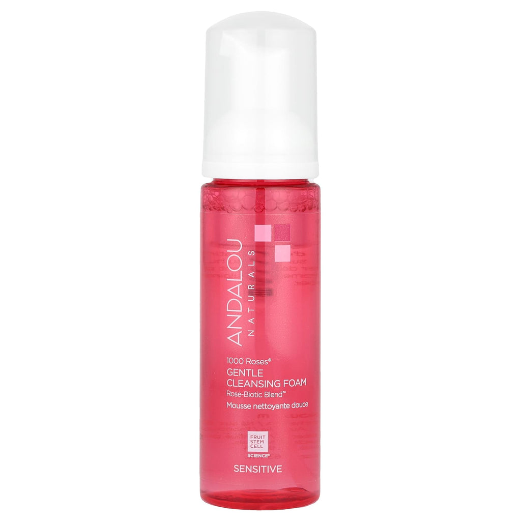 Andalou Naturals, 1000 Roses, Gentle Cleansing Foam, Sensitive, 5.5 fl oz (163 ml)