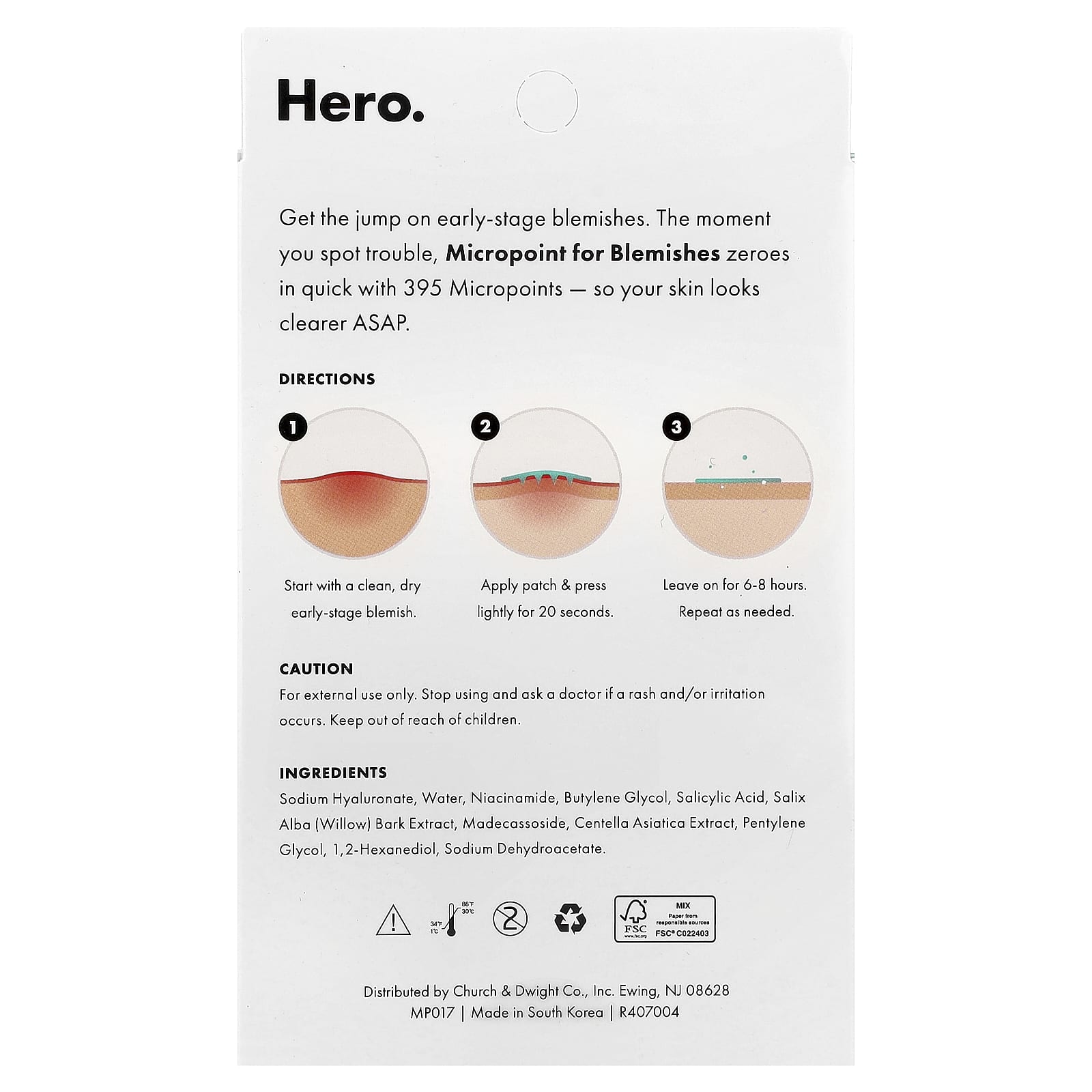 Hero Cosmetics, Mighty Patch®, Micropoint For Blemishes, 8 Patches