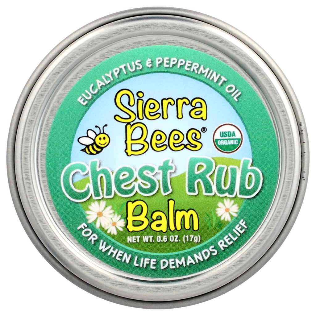 Sierra Bees, Chest Rub Balm, Eucalyptus & Peppermint, 0.6 oz (17 g)