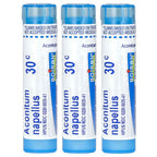 Boiron, Aconitum, Fever Relief, Meltaway Pellets, 30C, 3 Tubes, 80 Pellets Each