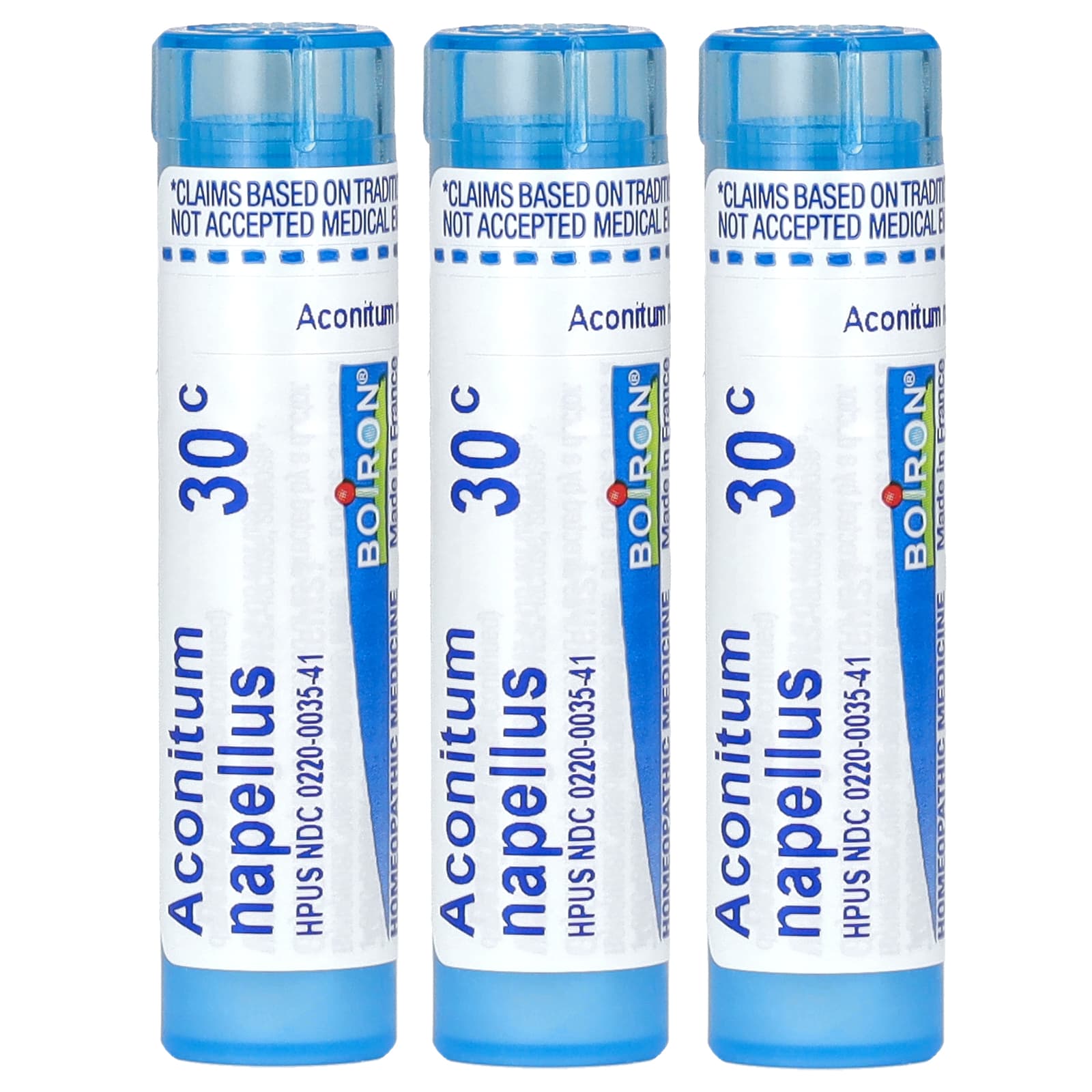 Boiron, Aconitum, Fever Relief, Meltaway Pellets, 30C, 3 Tubes, 80 Pellets Each