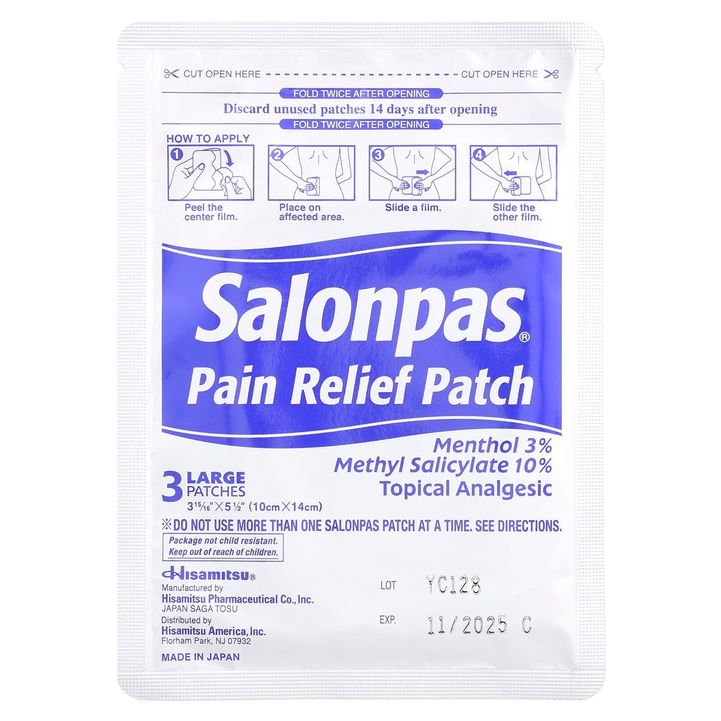 Salonpas, Pain Relief Patch, Large, Minty, 9 Patches