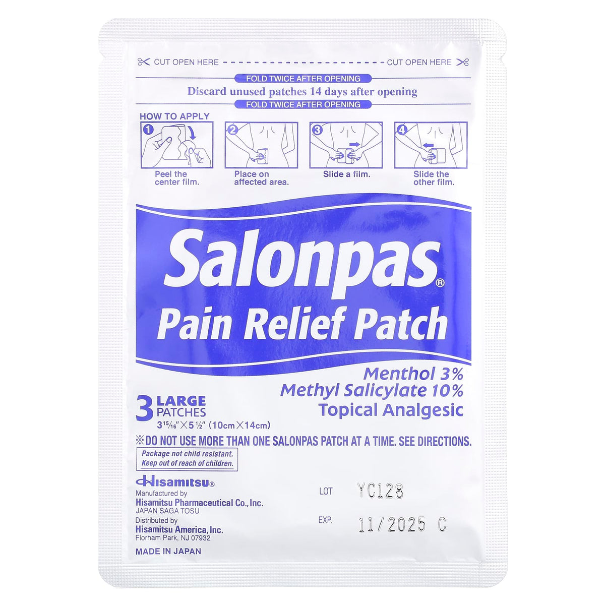 Salonpas, Pain Relief Patch, Large, Minty, 9 Patches