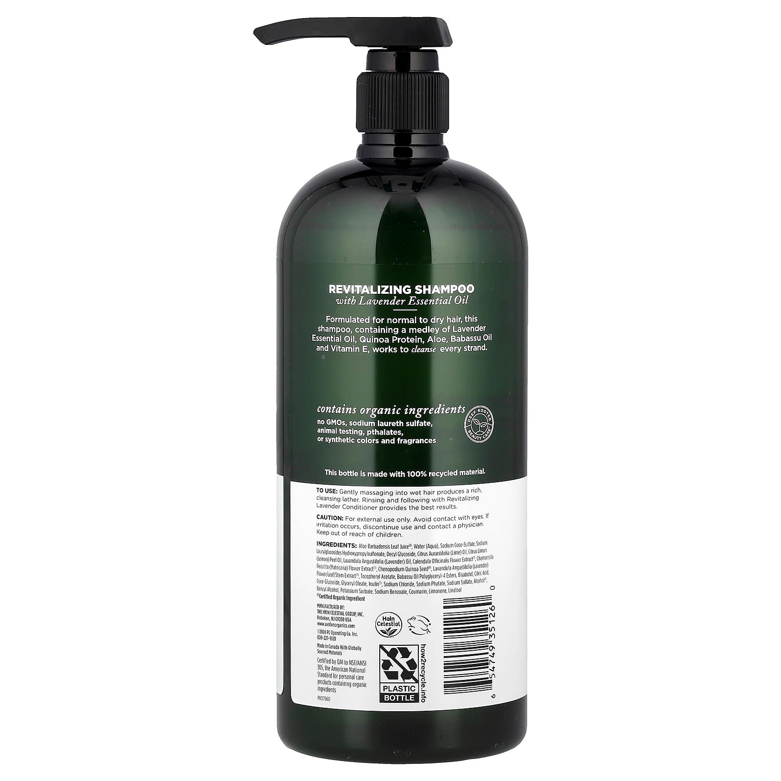 Avalon Organics, Shampoo, For Normal to Dry Hair, Revitalizing Lavender, 32 fl oz (946 ml)