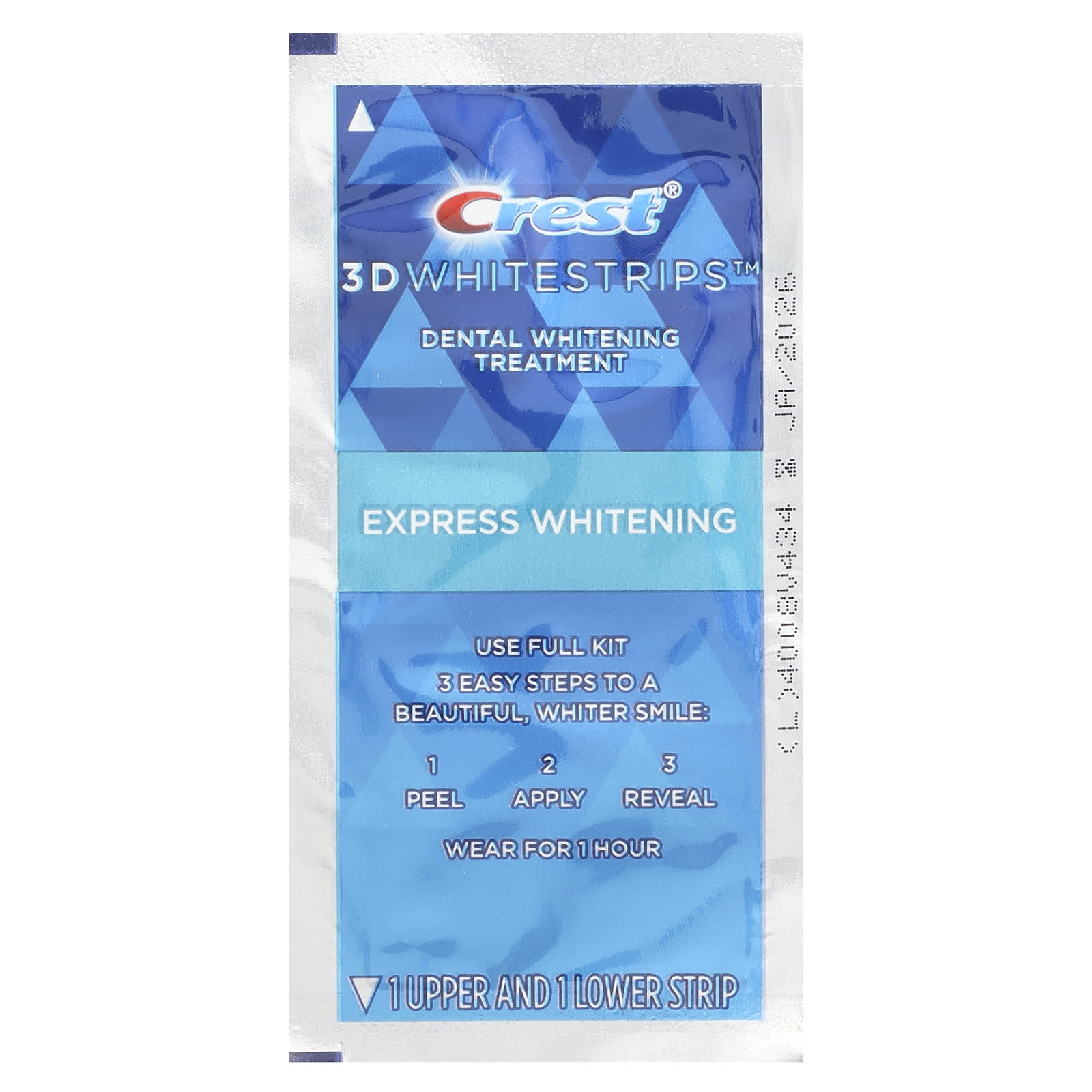Crest, 3D Whitestrips™, Dental Whitening Kit, 1 Hour Express, 20 Strips