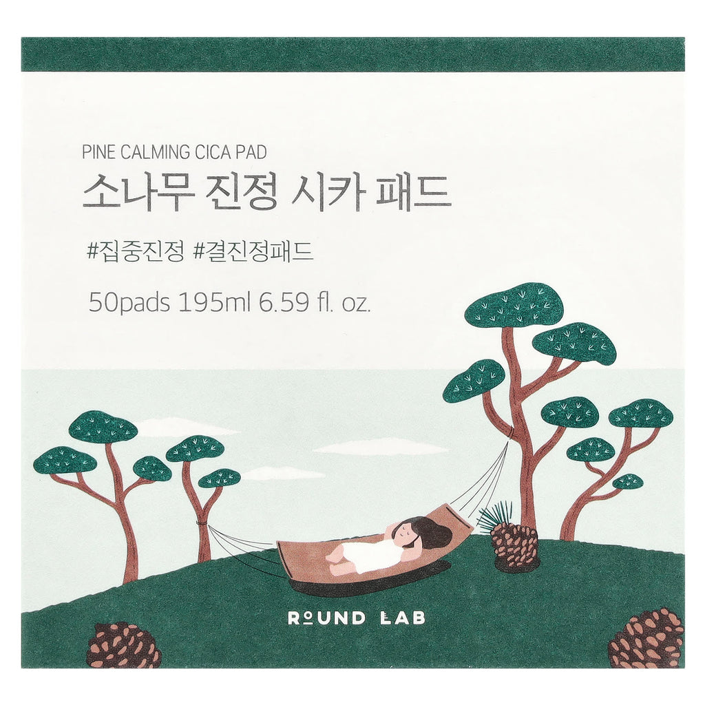 Round Lab, Pine Calming CICA Pad, 50 Pads, 6.59 fl oz (195 ml)