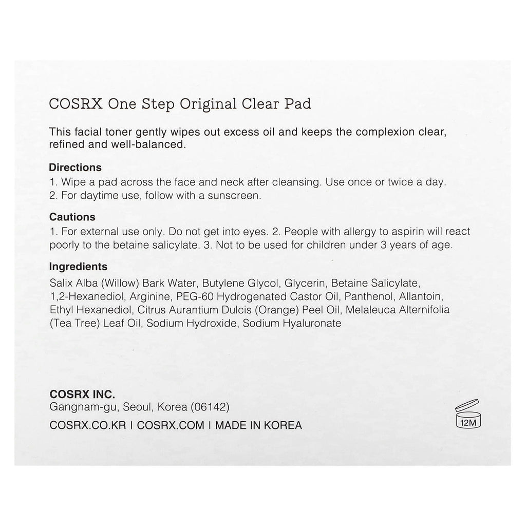 CosRx, One Step, Original Clear Pad, 70 Pads