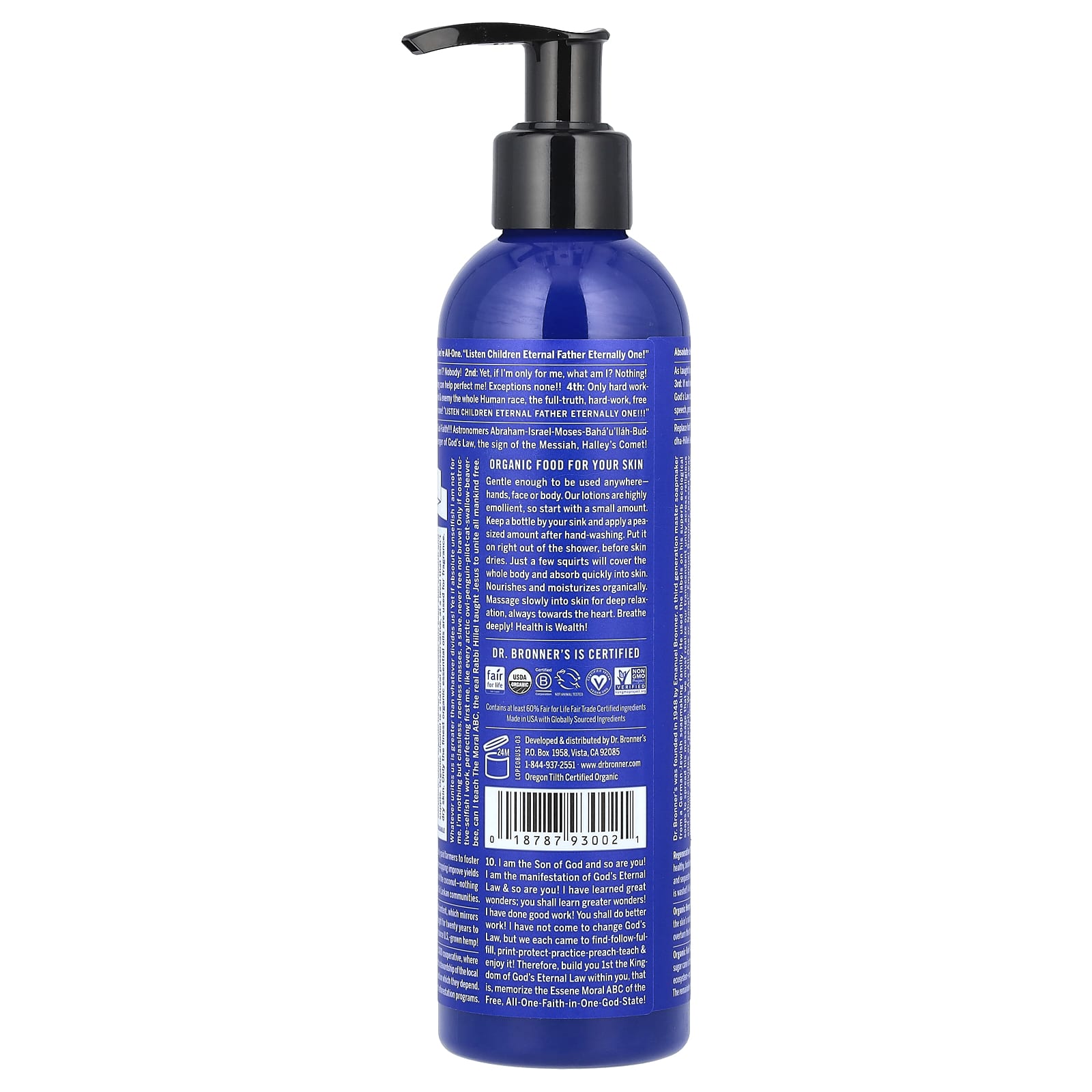 Dr. Bronner's, Organic Hand & Body Lotion, Peppermint, 8 fl oz (237 ml)