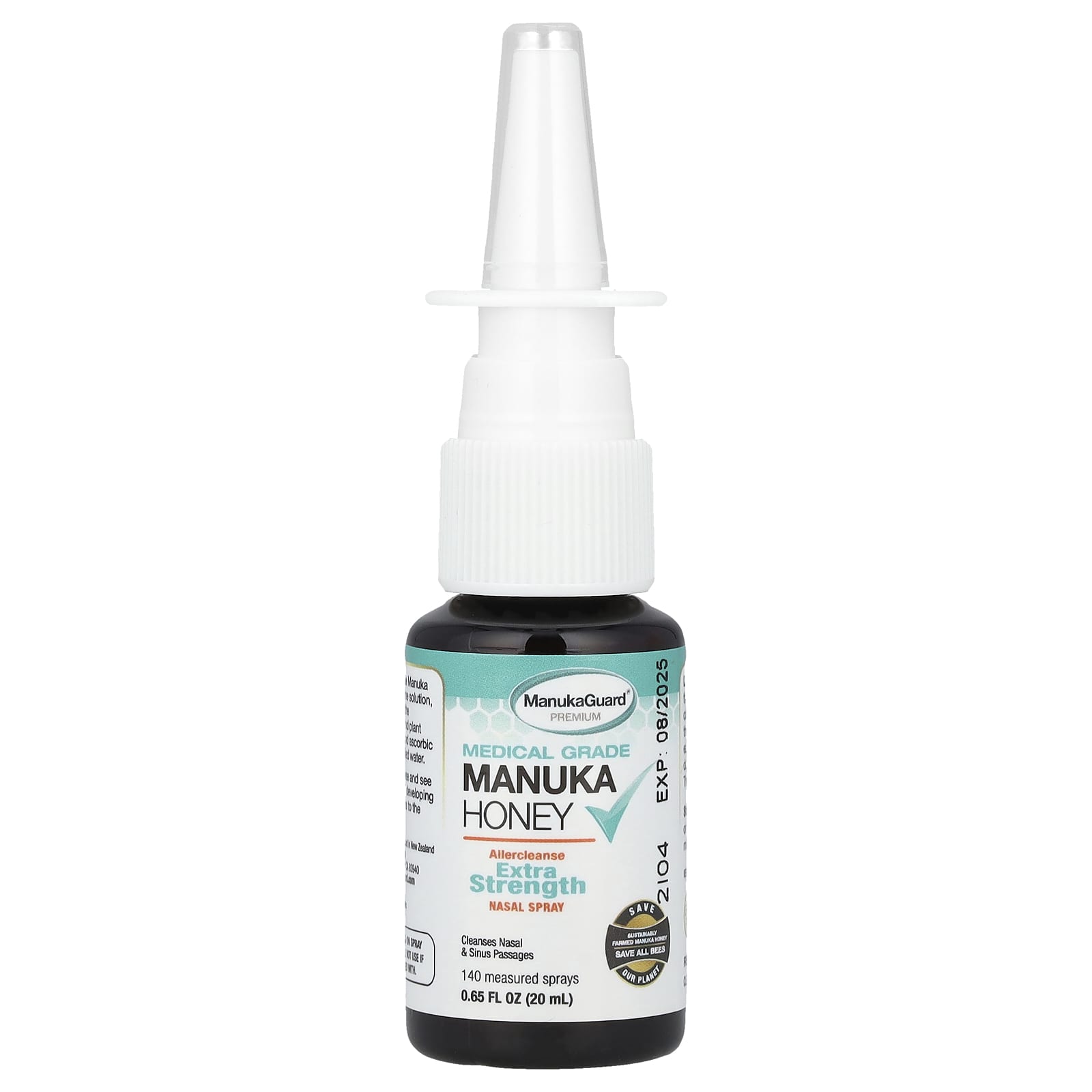 ManukaGuard, Medical Grade Manuka Honey Nasal Spray, 0.65 fl oz (20 ml)