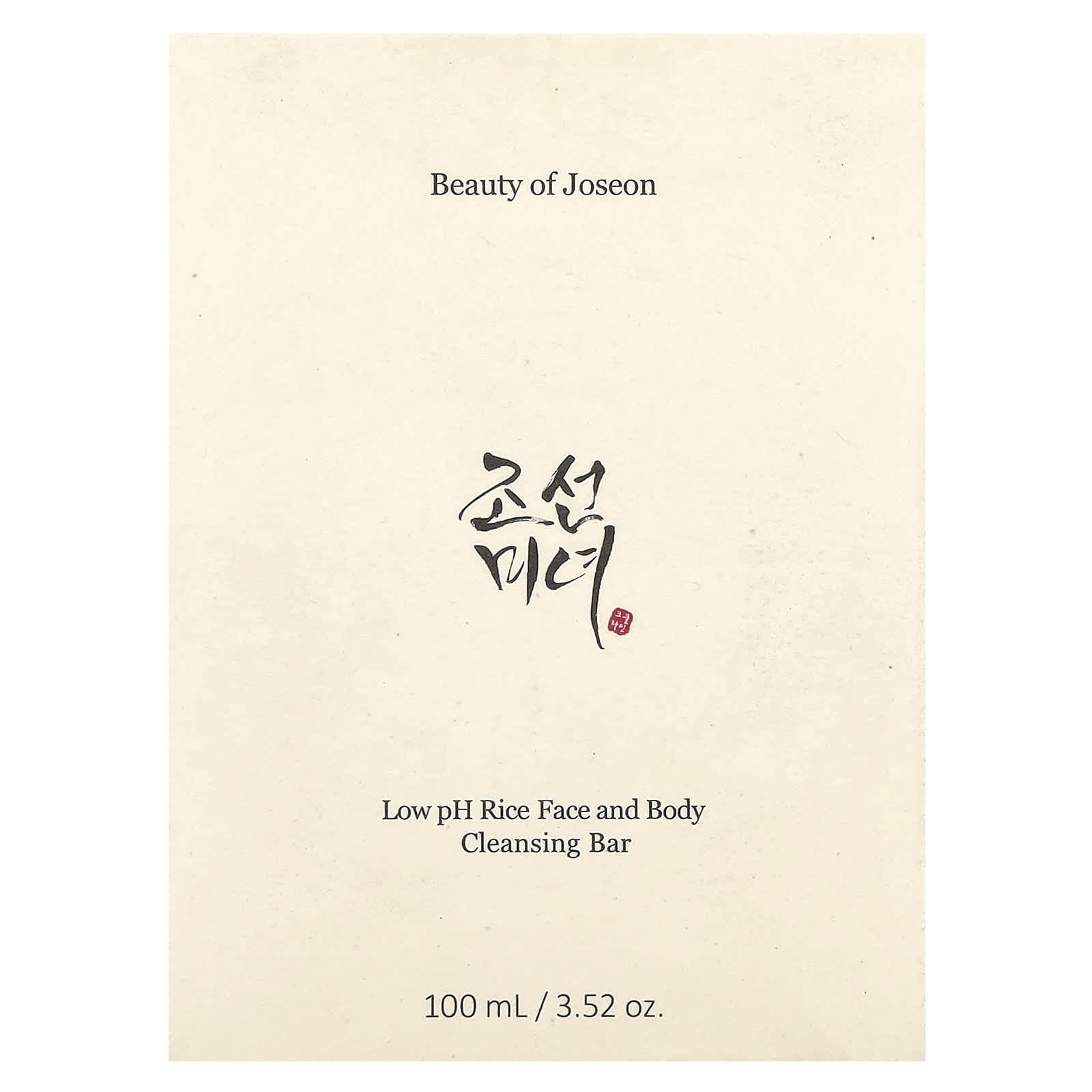 Beauty of Joseon, Low pH Rice Face and Body Cleansing Bar Soap, 3.52 oz (100 ml)
