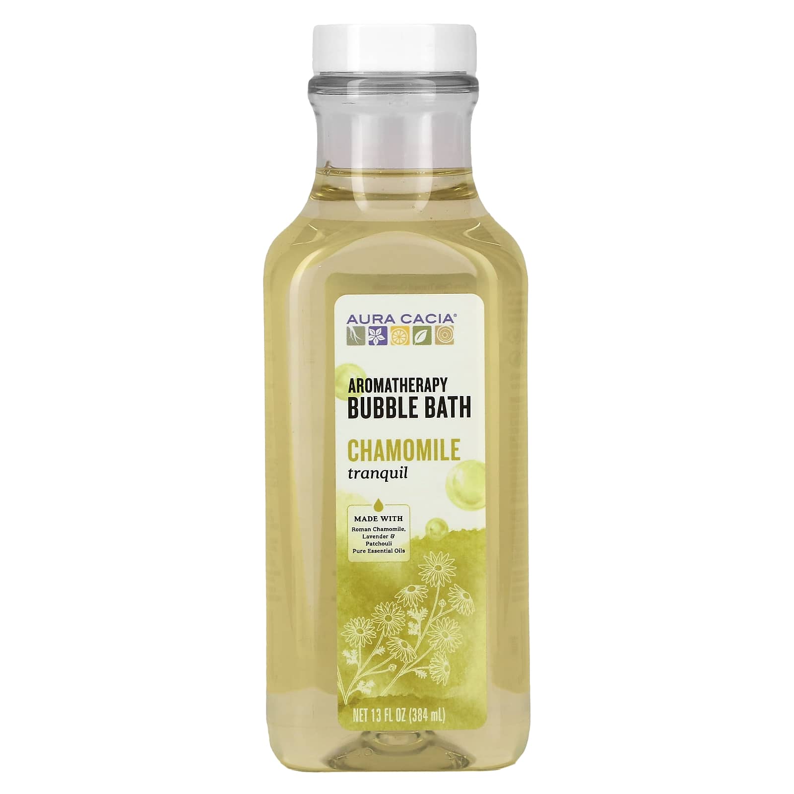 Aura Cacia, Aromatherapy Bubble Bath, Tranquil Chamomile, 13 fl oz (384 ml)