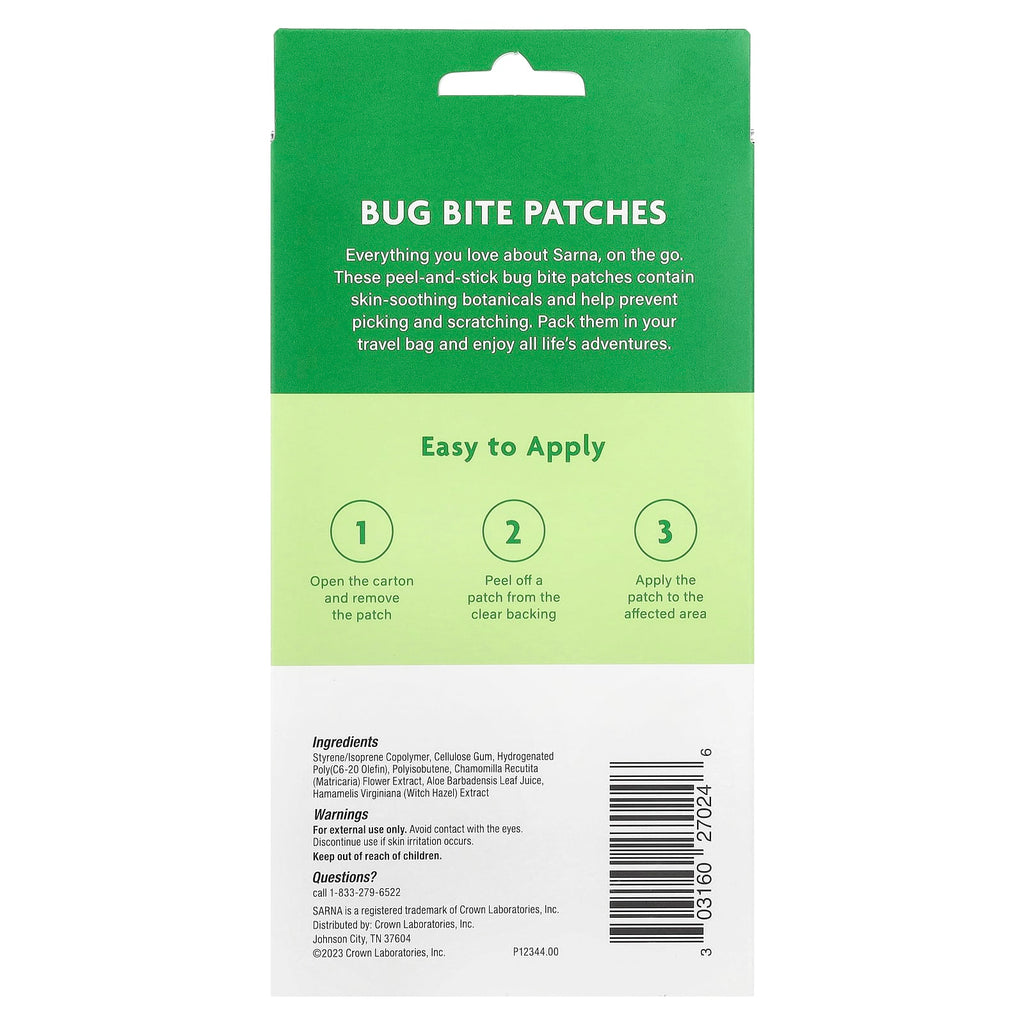 Sarna, Bug Bite Patches, 24 Count