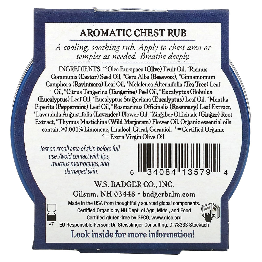 Badger, Aromatic Chest Rub, Eucalyptus Blend, 2 oz (56 g)