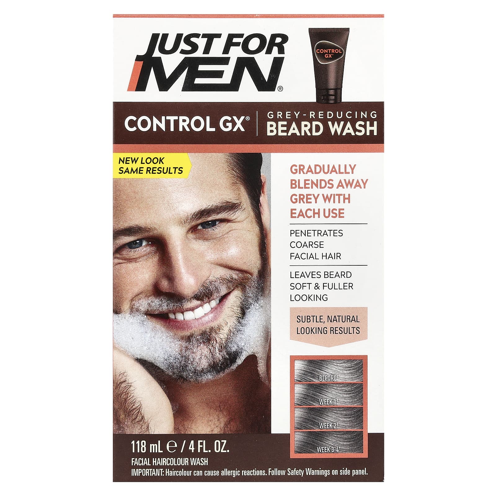 Just for Men, Control GX®, Grey-Reducing Beard Wash, 4 fl oz (118 ml)