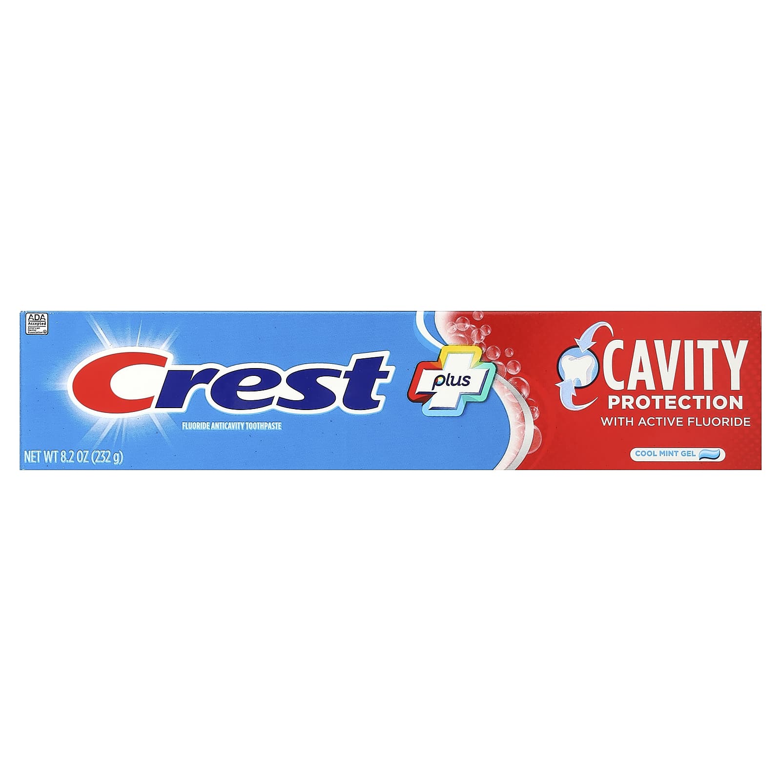 Crest, Plus, Fluoride Anticavity Toothpaste, Cool Mint Gel, 8.2 oz (232 g)