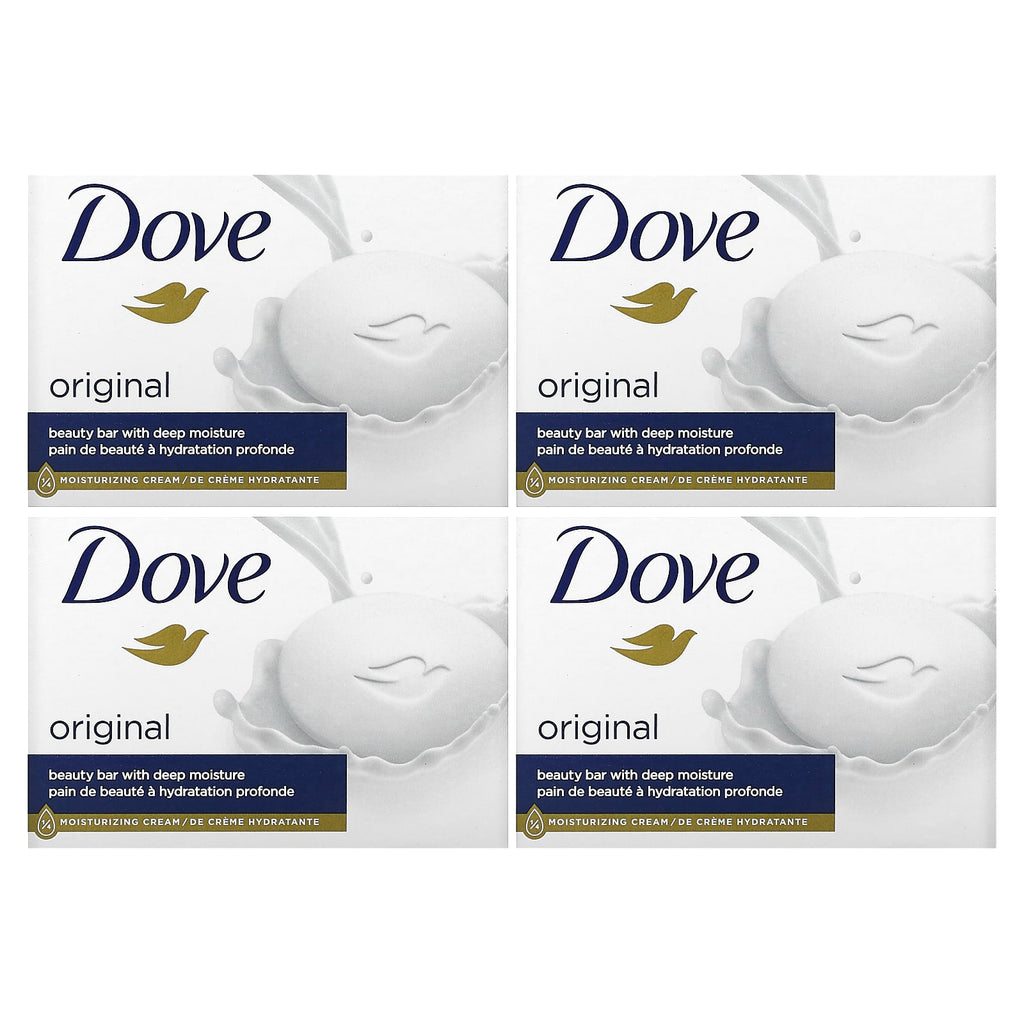 Dove, Beauty Bar Soap with Deep Moisture, Original, 4 Bars, 3.75 oz (106 g) Each