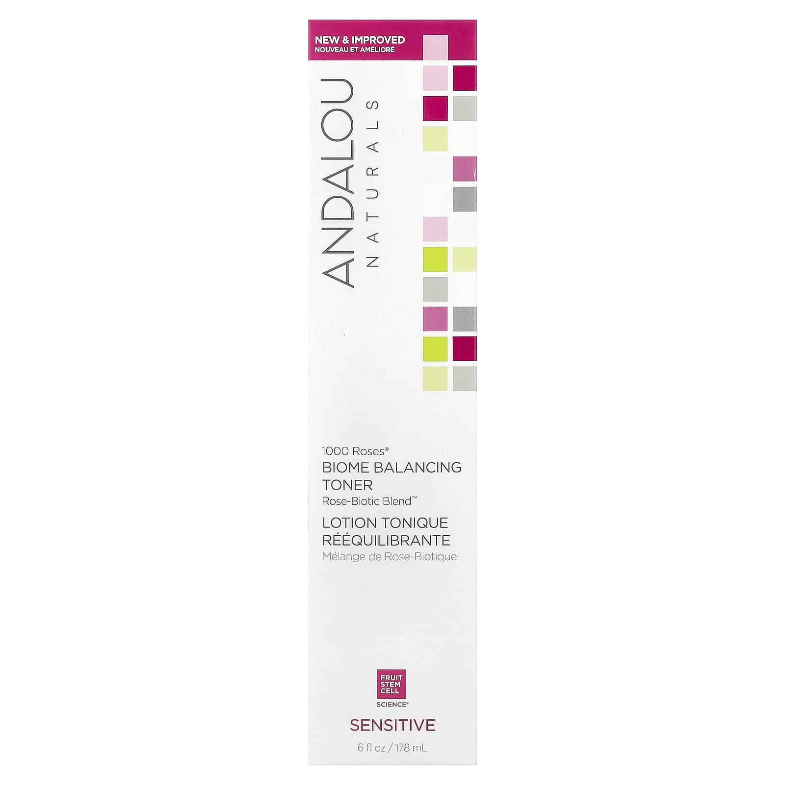 Andalou Naturals, 1000 Roses®, Biome Balancing Toner, Sensitive, 6 fl oz (178 ml)