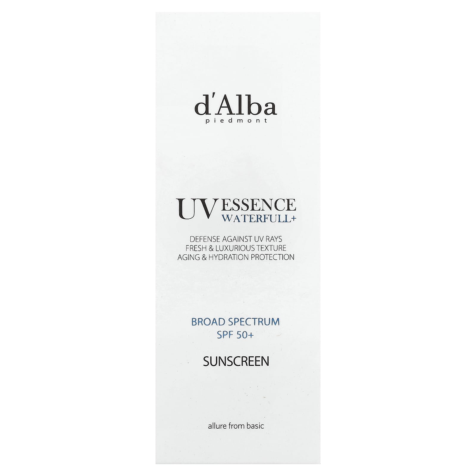 d'Alba, UV Essence Waterfull+ Sunscreen, SPF 50+, 1.69 fl oz (50 ml)