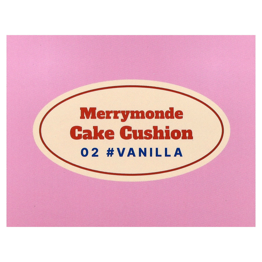 Merrymonde, Cake Cushion, SPF 40, PA ++, 02 Vanilla, 2 Count, (11 g) Each