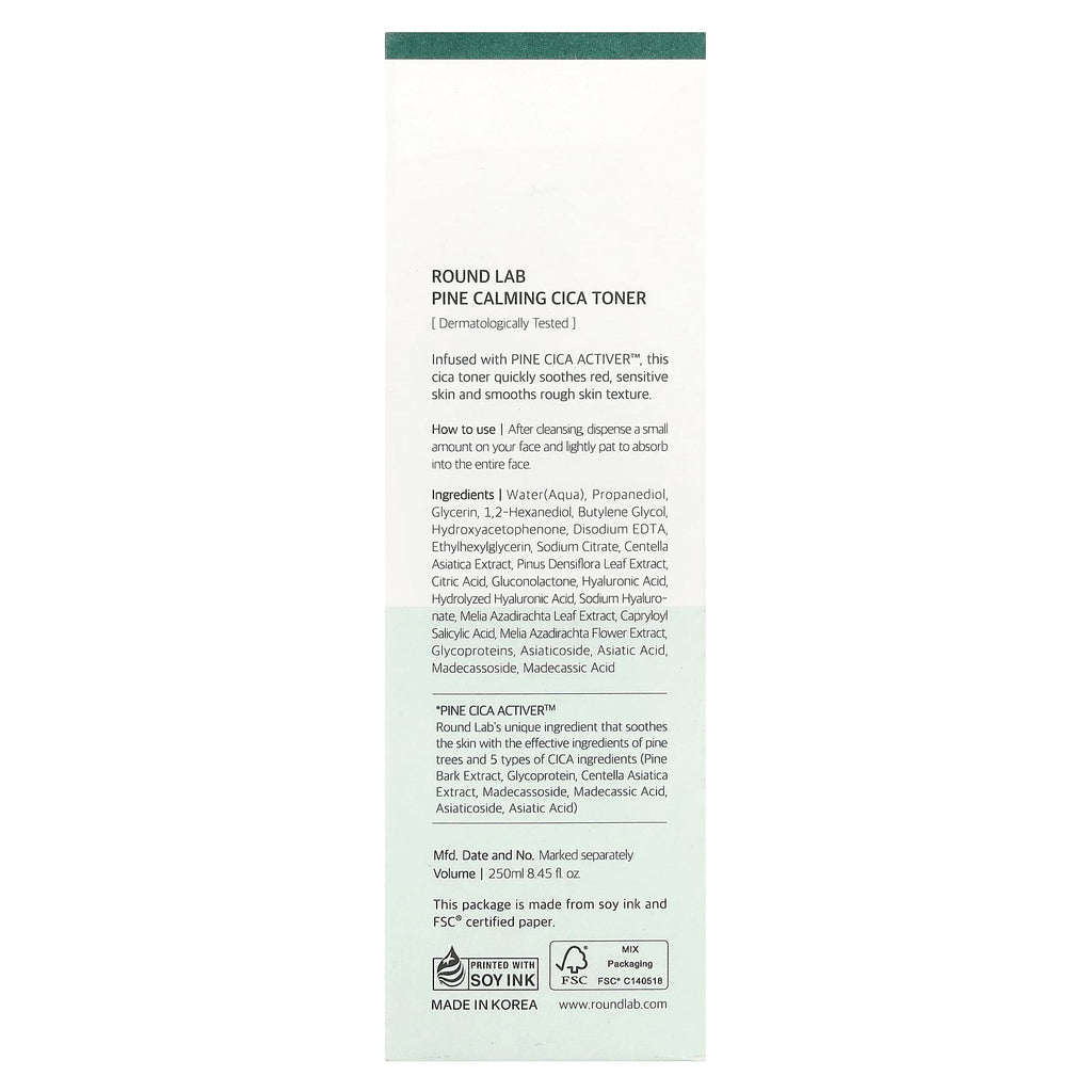 Round Lab, Pine Calming Cica Toner, 8.45 fl oz (250 ml)