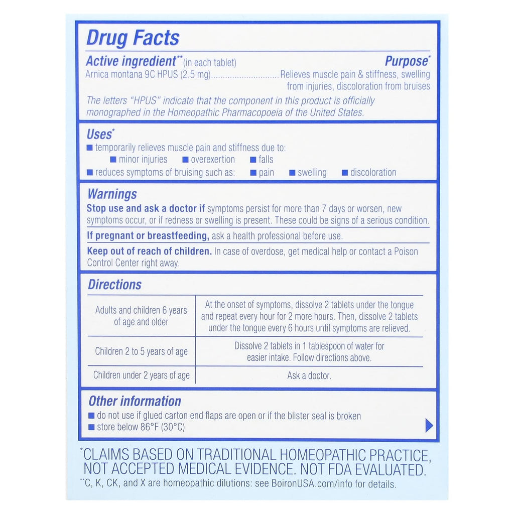 Boiron, Arnicare, Arnica Montana Meltaway Tablets, Unflavored, 60 Meltaway Tablets