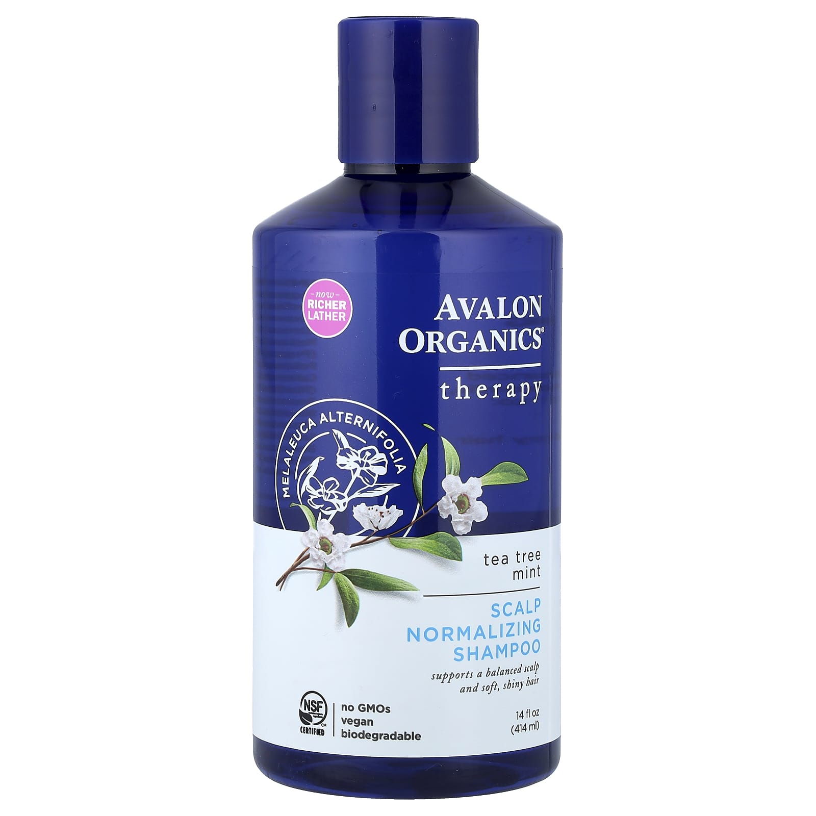 Avalon Organics, Therapy, Scalp Normalizing Shampoo, Tea Tree Mint, 14 fl oz (414 ml)