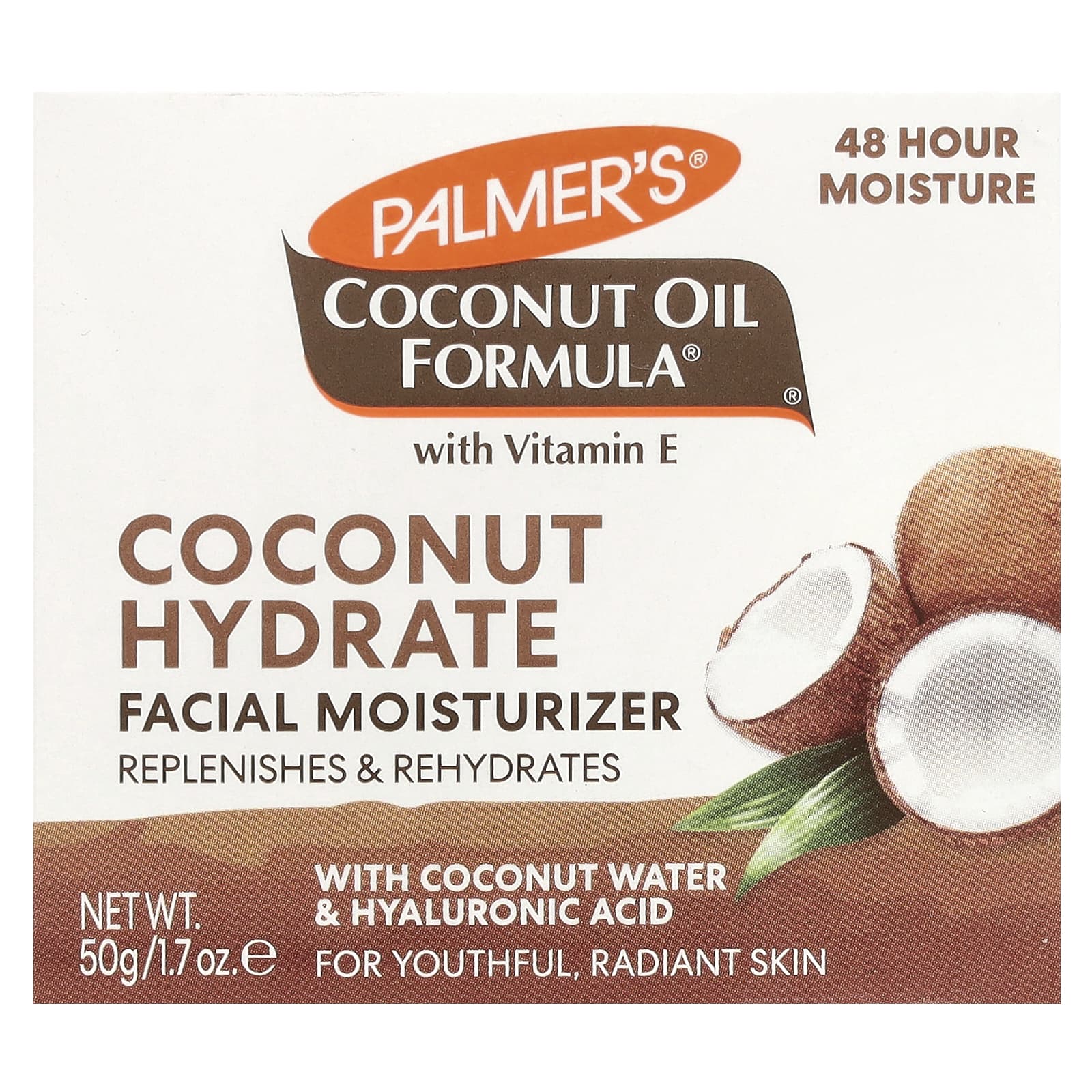 Palmer's, Coconut Oil Formula® with Vitamin E, Coconut Hydrate Facial Moisturizer, 1.7 oz (50 g)