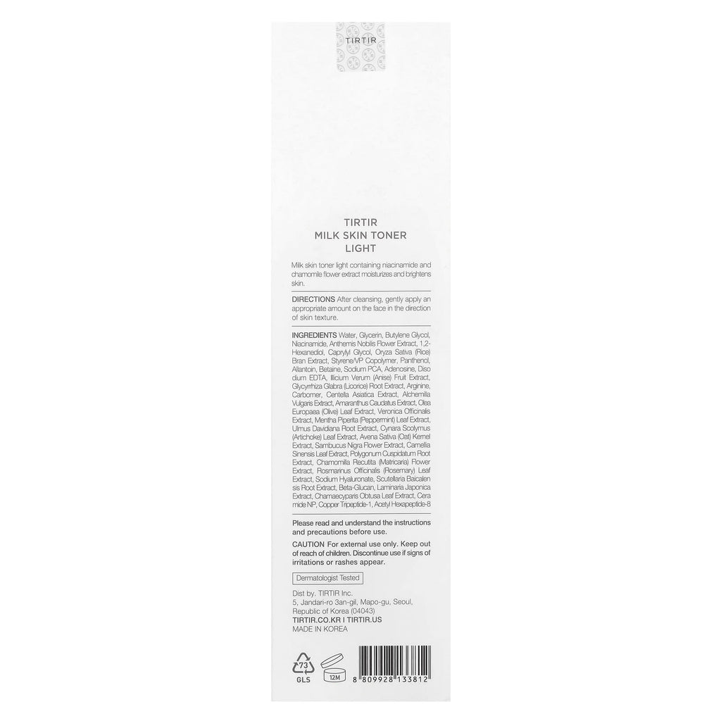 TIRTIR, Milk Skin Toner, Light, 5.07 fl oz (150 ml)