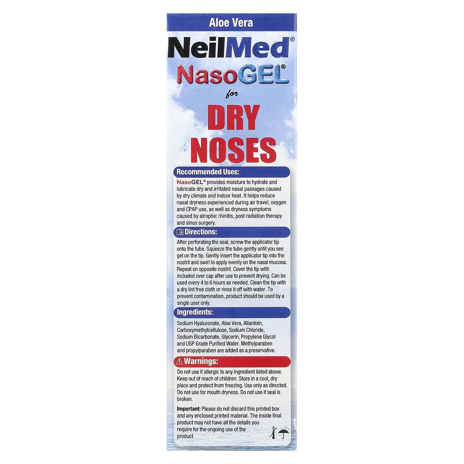 NeilMed, NasoGel® for Dry Noses, 1 oz (28.4 g)