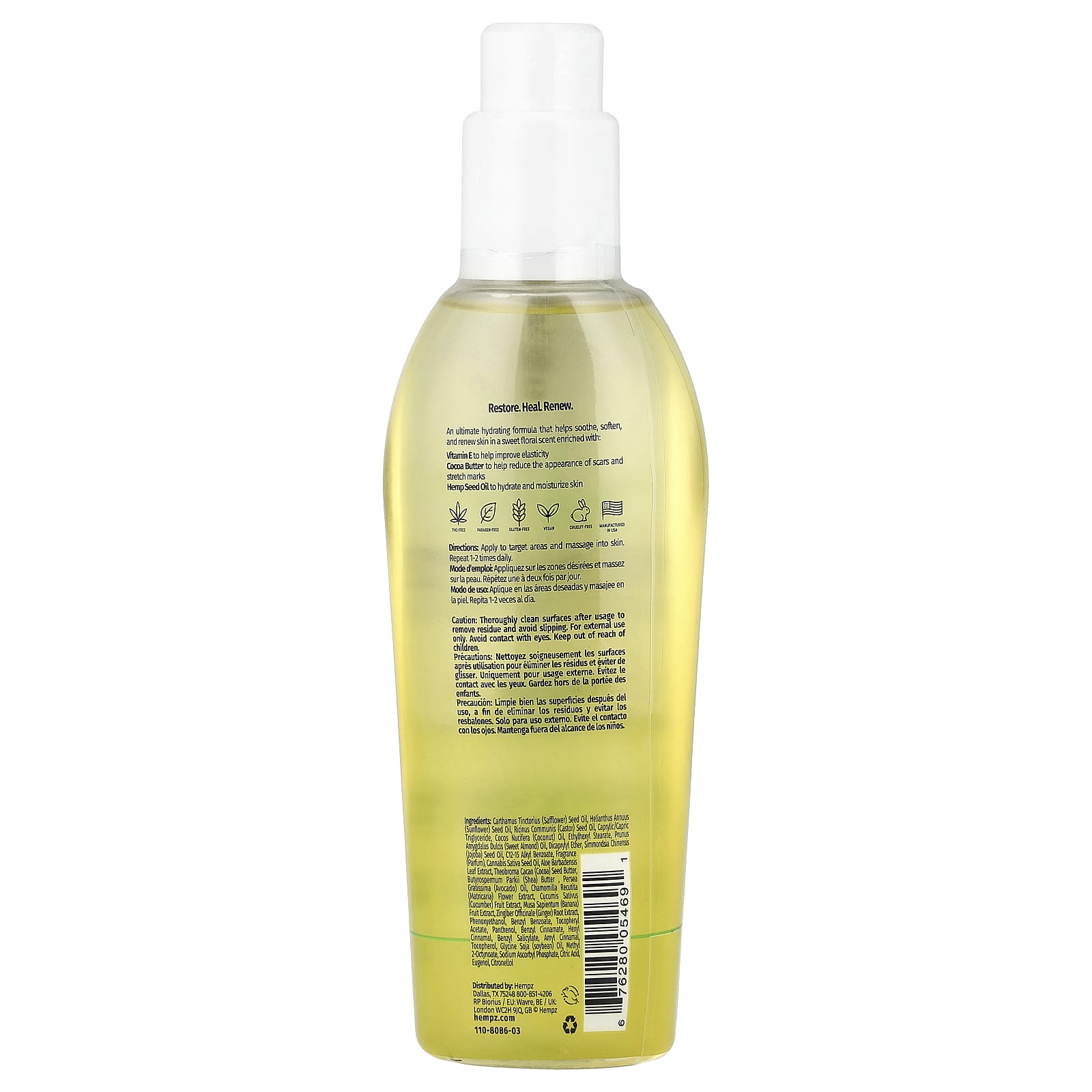 Hempz, Herbal Body Oil, Original , 6.76 fl oz (200 ml)