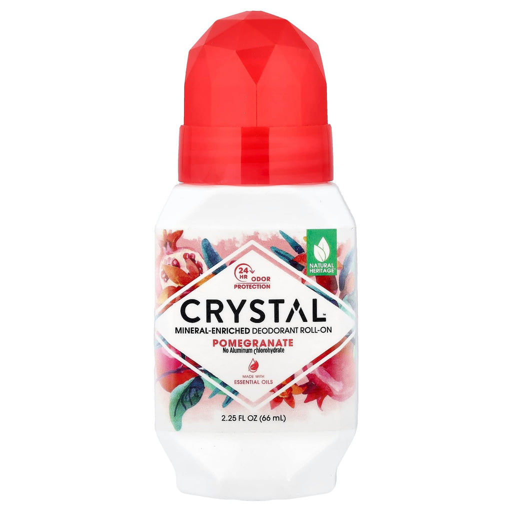 CRYSTAL, Mineral-Enriched Deodorant Roll-On, Pomegranate, 2.25 fl oz (66 ml)