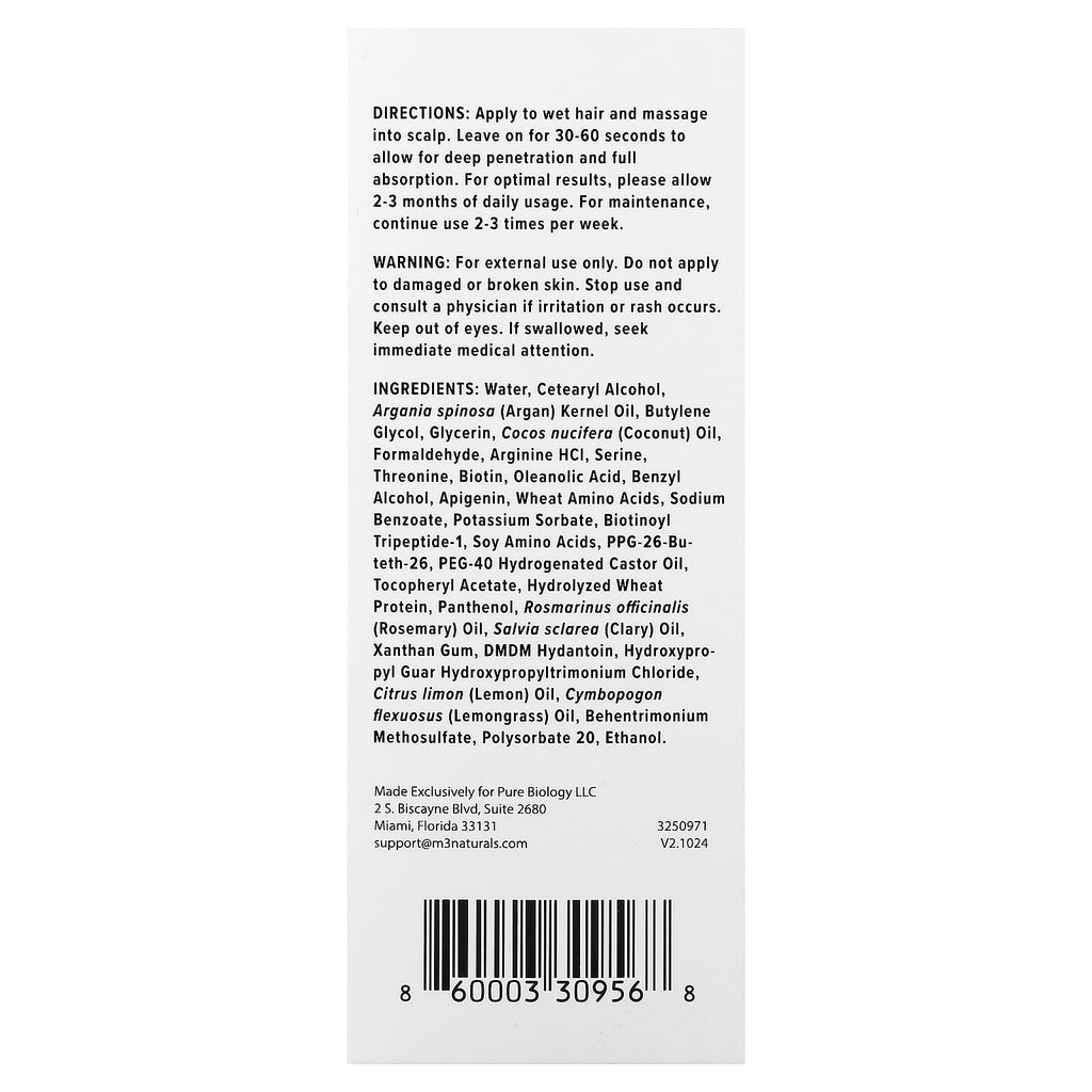 Pure Biology, RevivaHair™, Growth Stimulating & Anti Hair Loss Conditioner , 8 oz (240 ml)
