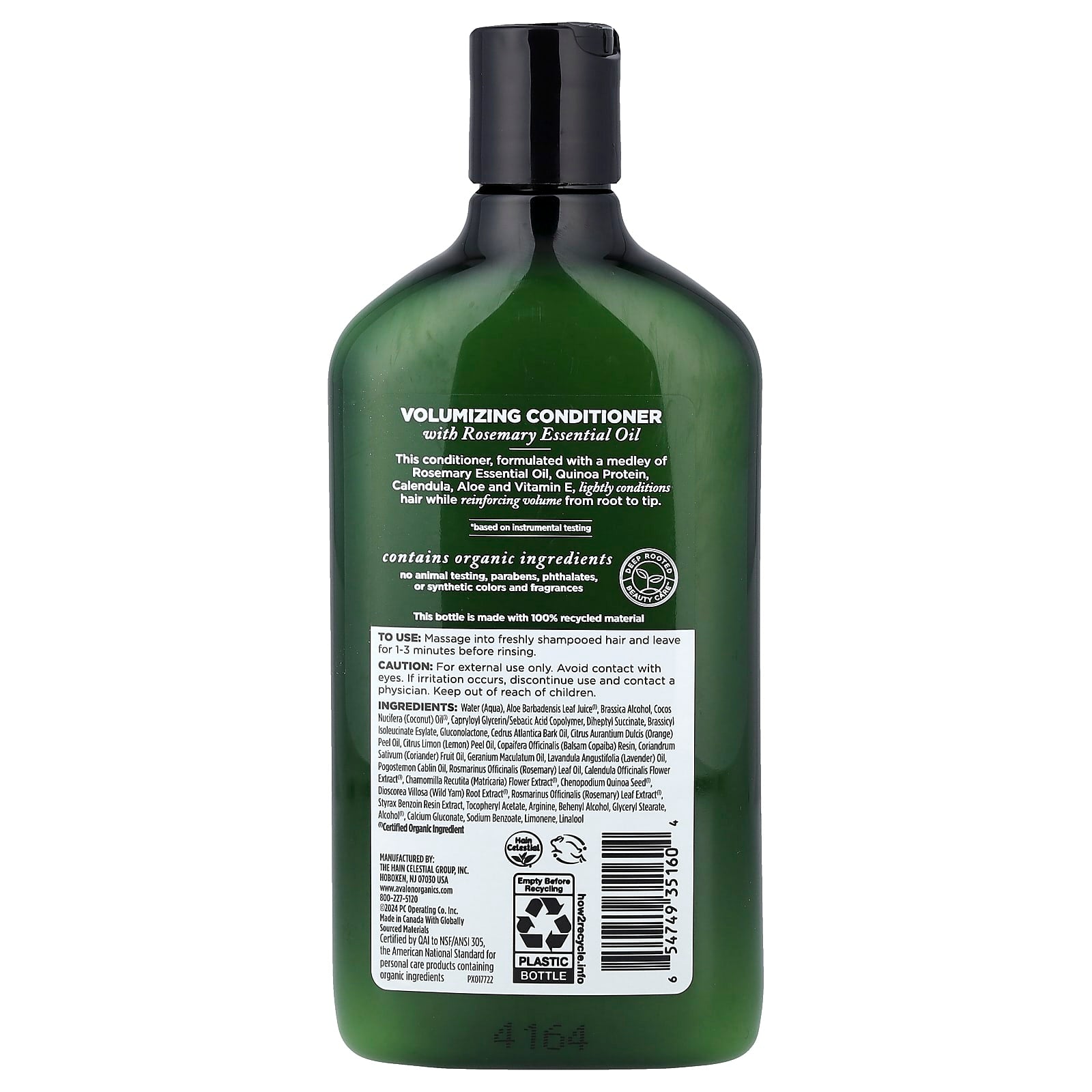 Avalon Organics, Conditioner, Volumizing Rosemary, 11 oz (325 g)