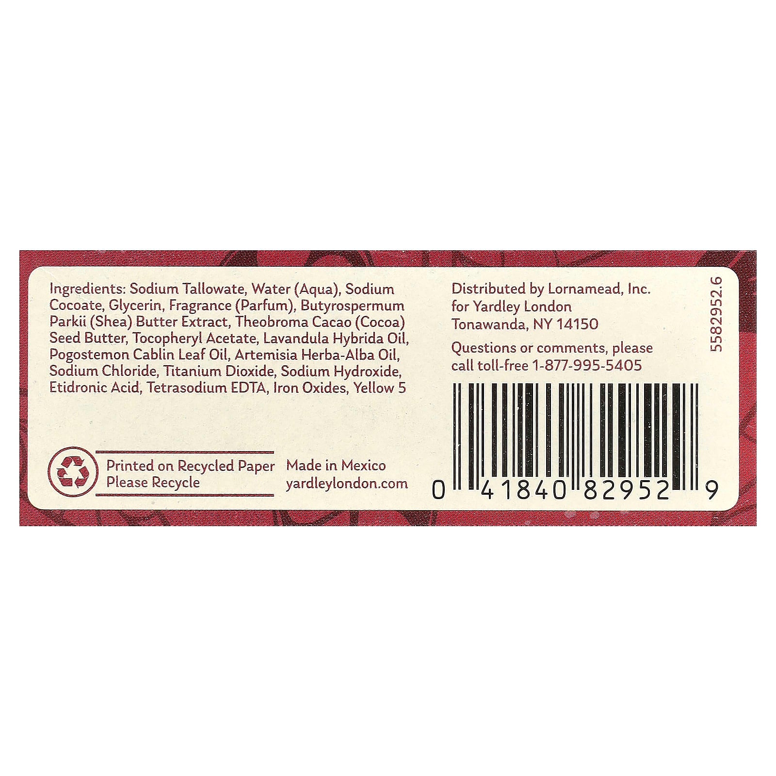Yardley London, Nourishing Bath Bar, Cocoa Butter, 4 oz (113 g)