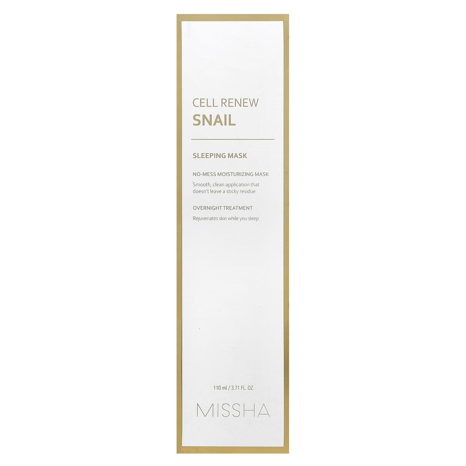 Missha, Cell Renew Snail, Sleeping Beauty Mask, 3.71 fl oz (110 ml)