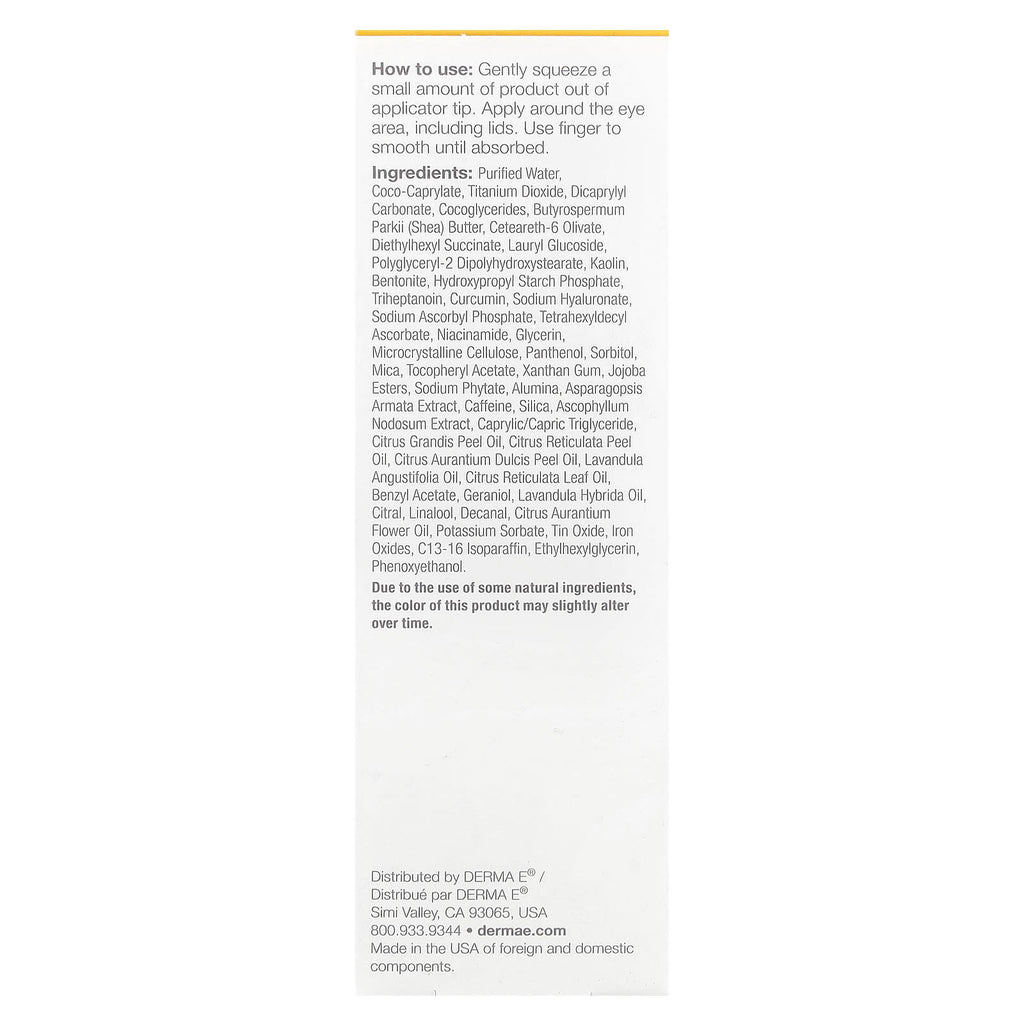 DERMA E, Vitamin C No Dark Circles Perfecting Eye Cream, 1/2 oz (14 g)